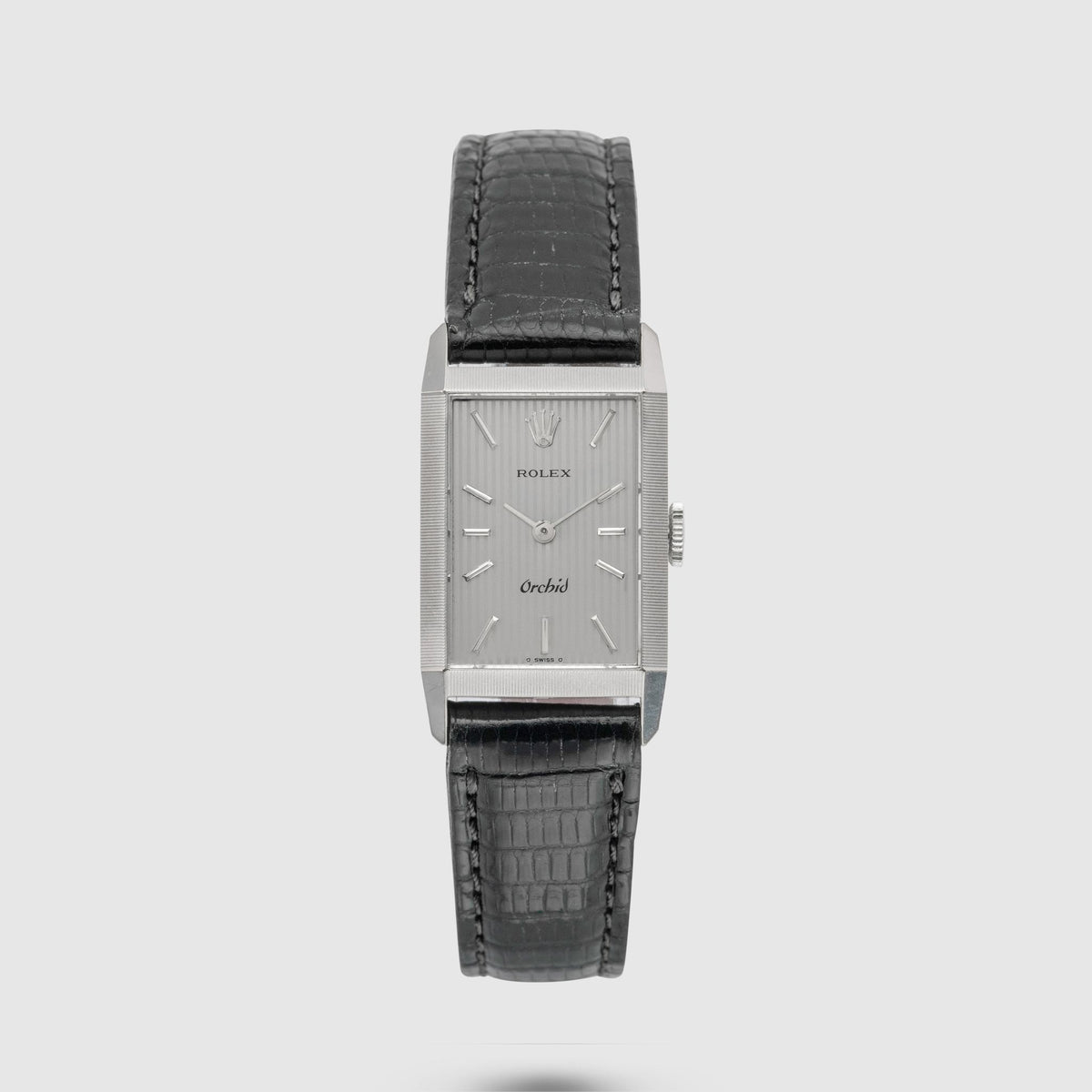 1975 Rolex Cellini 18K White Gold Grey Tapestry Dial Ref. 2677