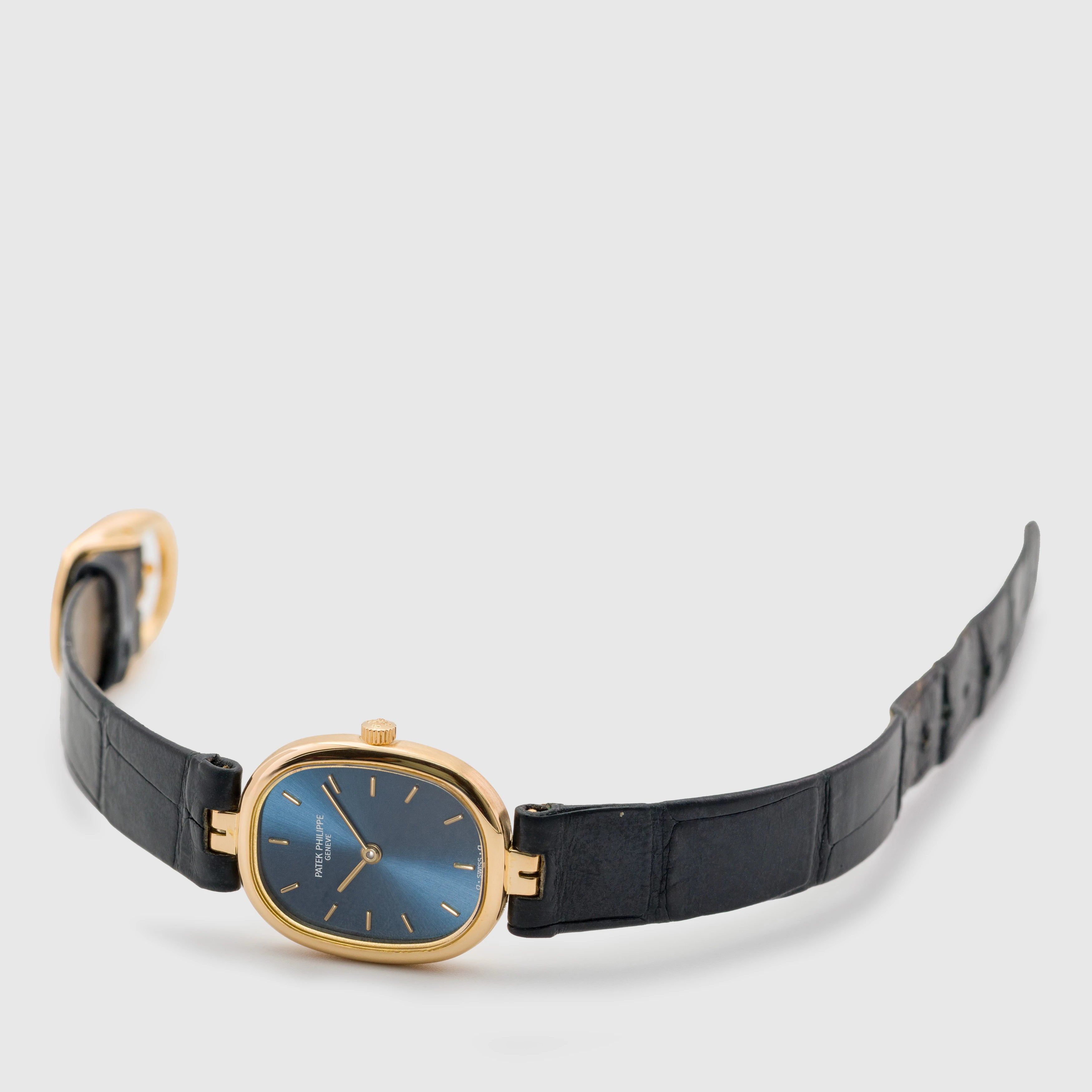 1993 Patek Philippe Ellipse Blue Dial 18k YG Ref. 4764 (Box & Paper)