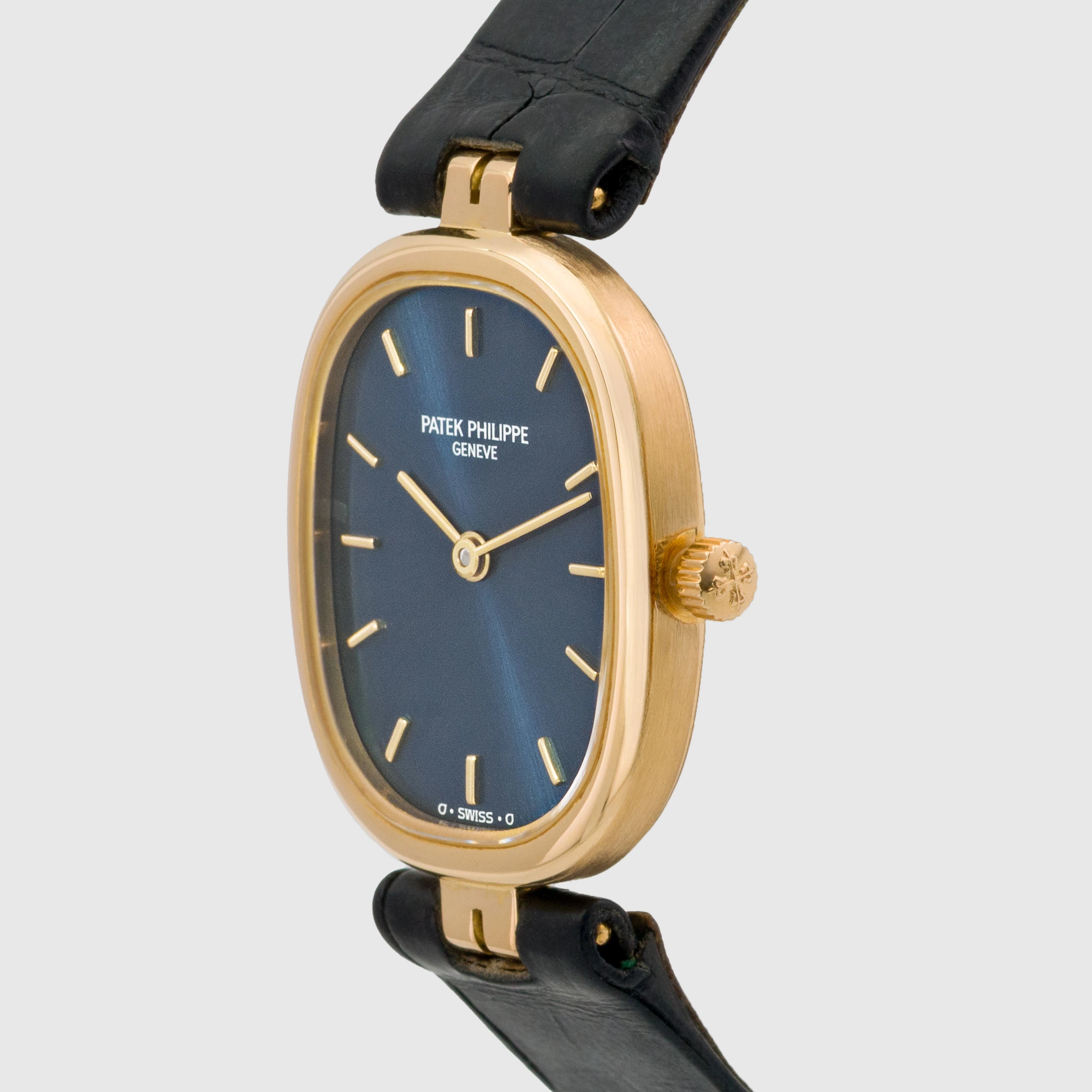 1993 Patek Philippe Ellipse Blue Dial 18k YG Ref. 4764 (Box & Paper)