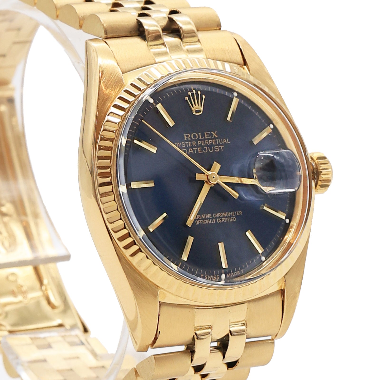 1973 Rolex Datejust 18K Blue Dial Ref. 1601