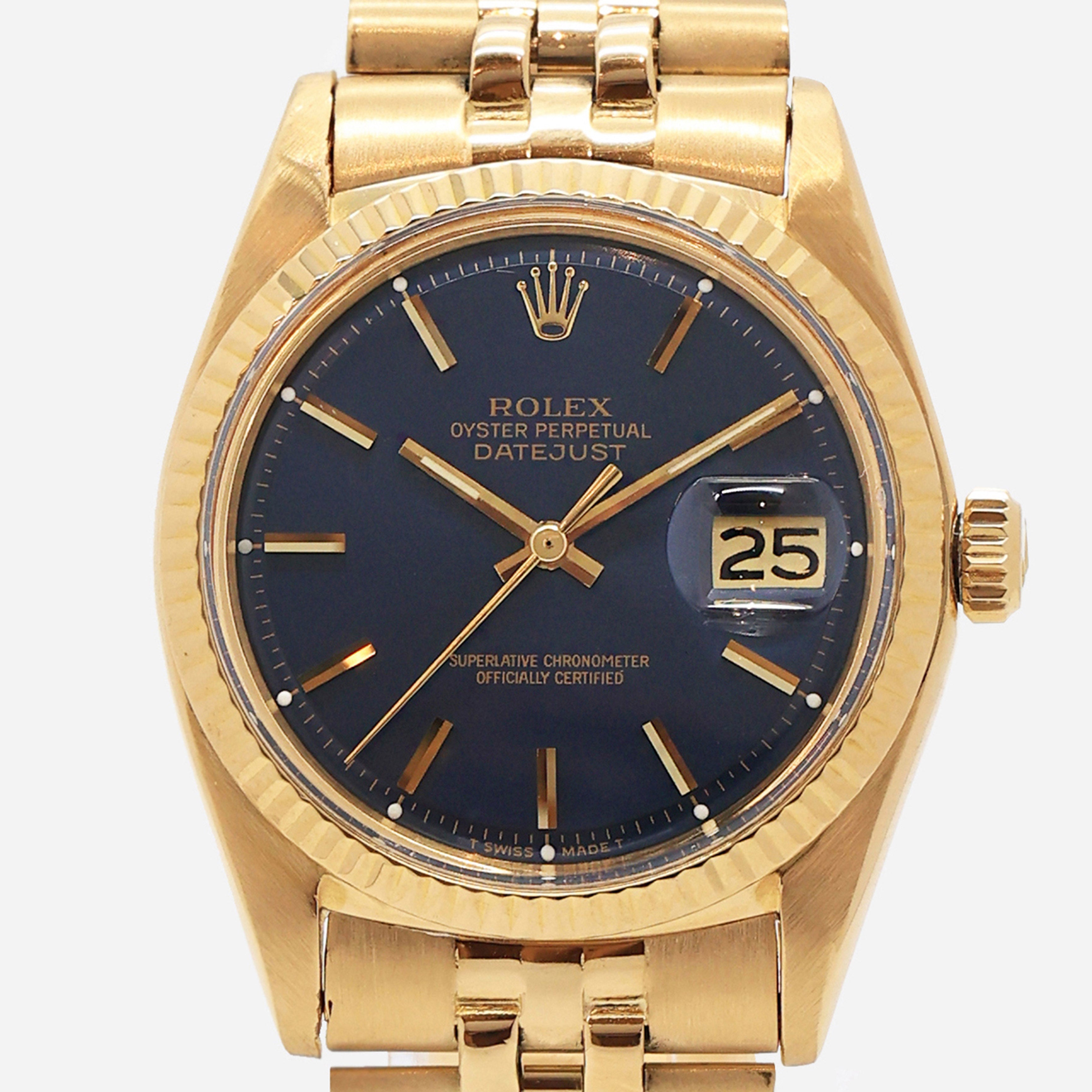 1973 Rolex Datejust 18K Blue Dial Ref. 1601