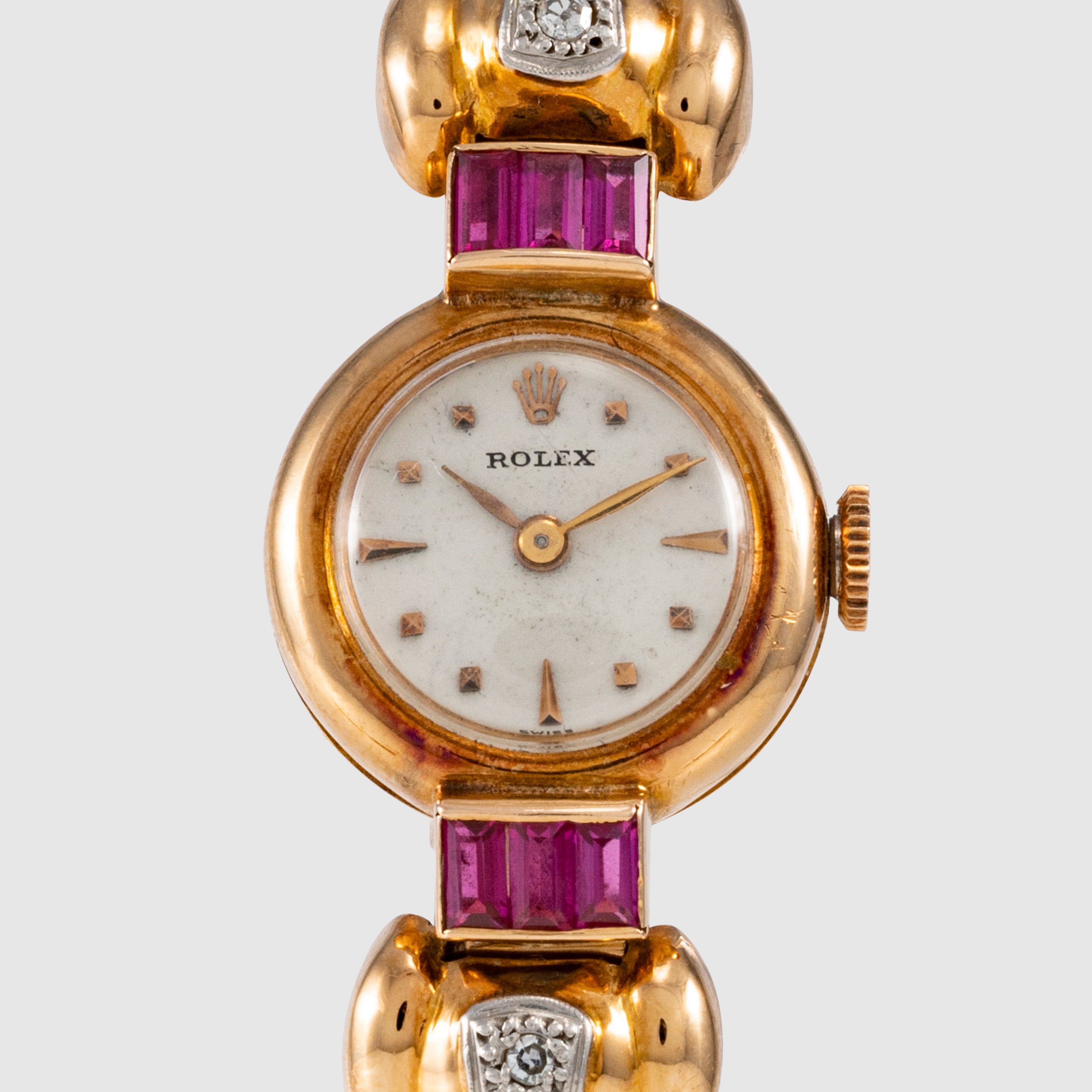 1942 Rolex Ladies Cocktail Watch Diamonds & Amethysts Ref. 8635
