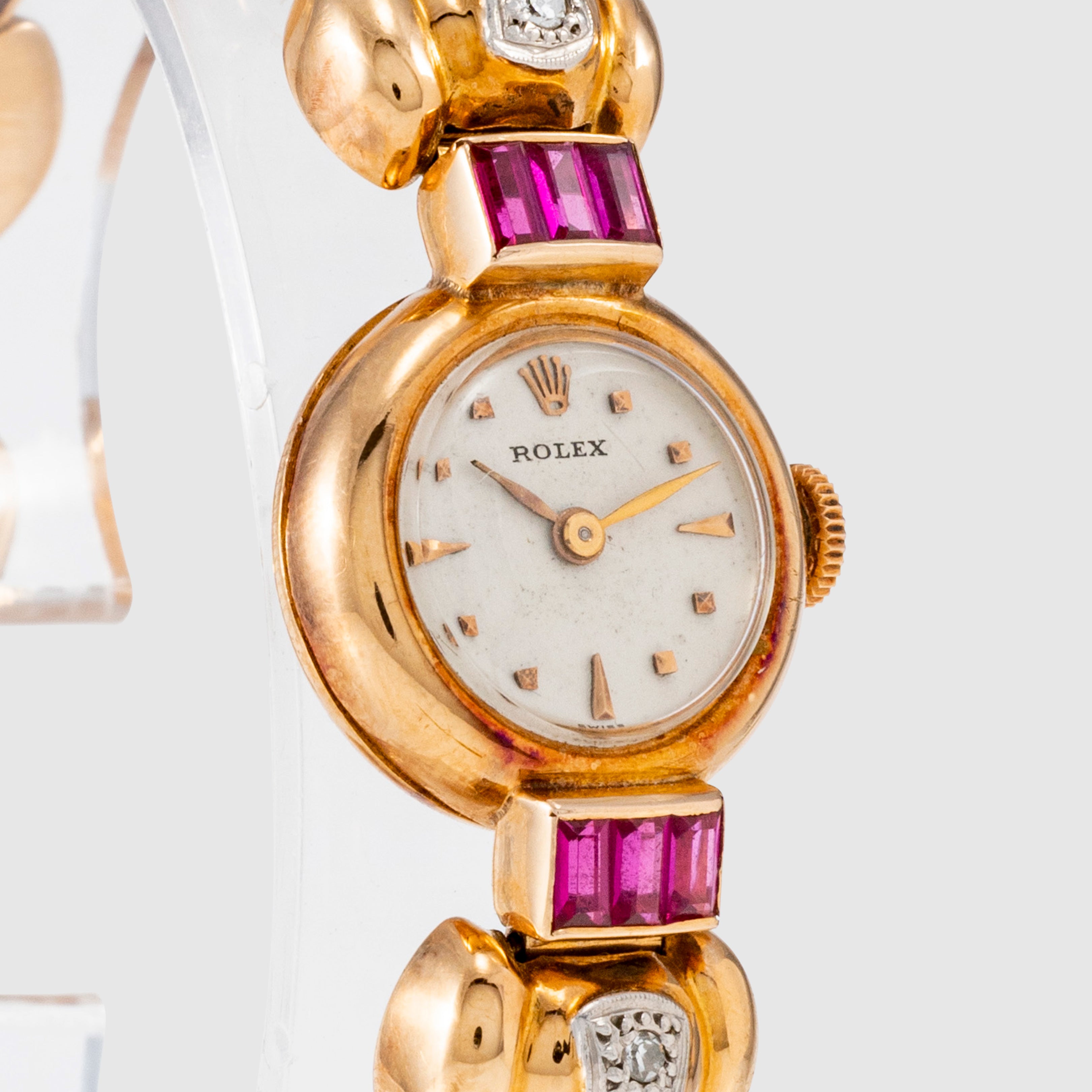 1942 Rolex Ladies Cocktail Watch Diamonds & Amethysts Ref. 8635