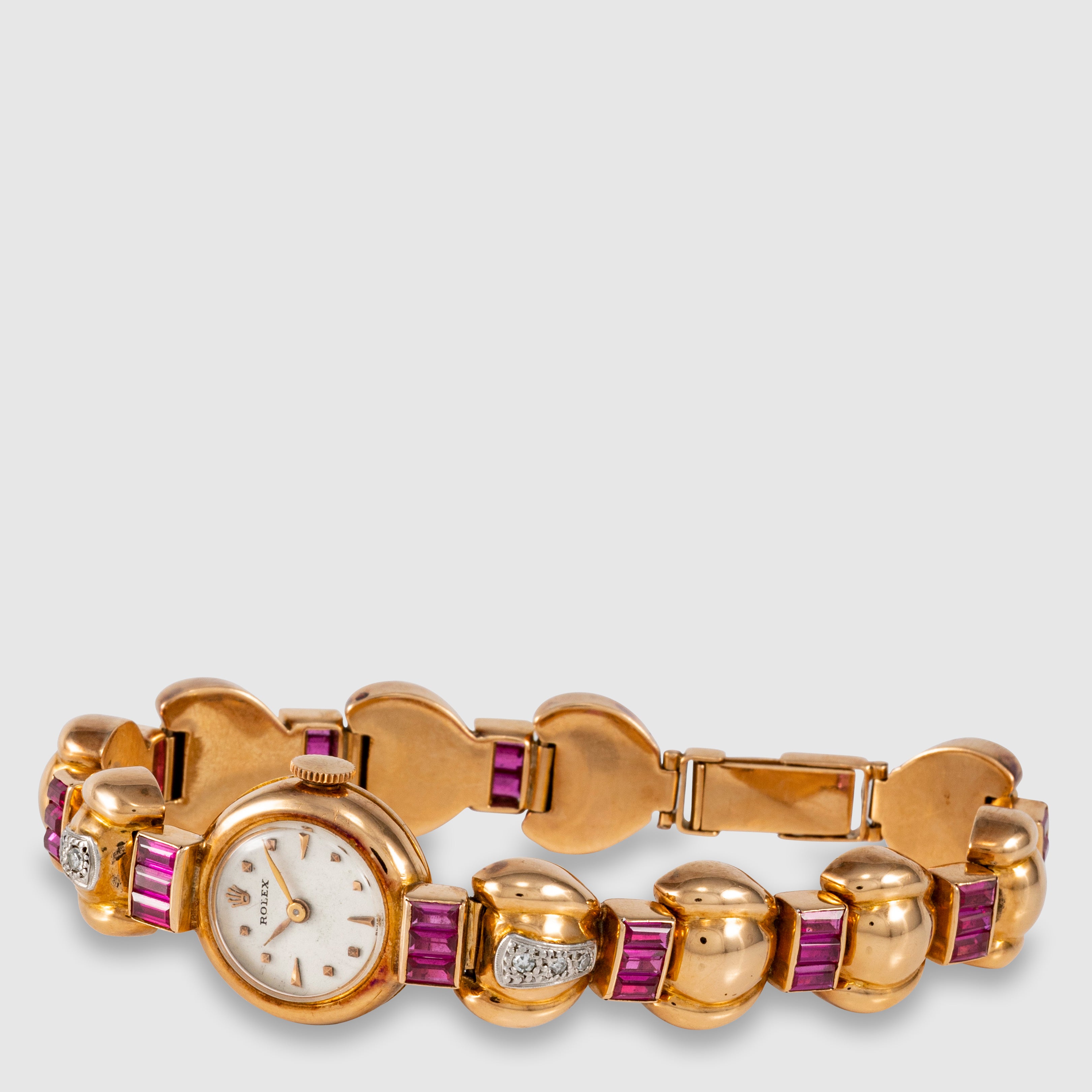 1942 Rolex Ladies Cocktail Watch Diamonds & Amethysts Ref. 8635