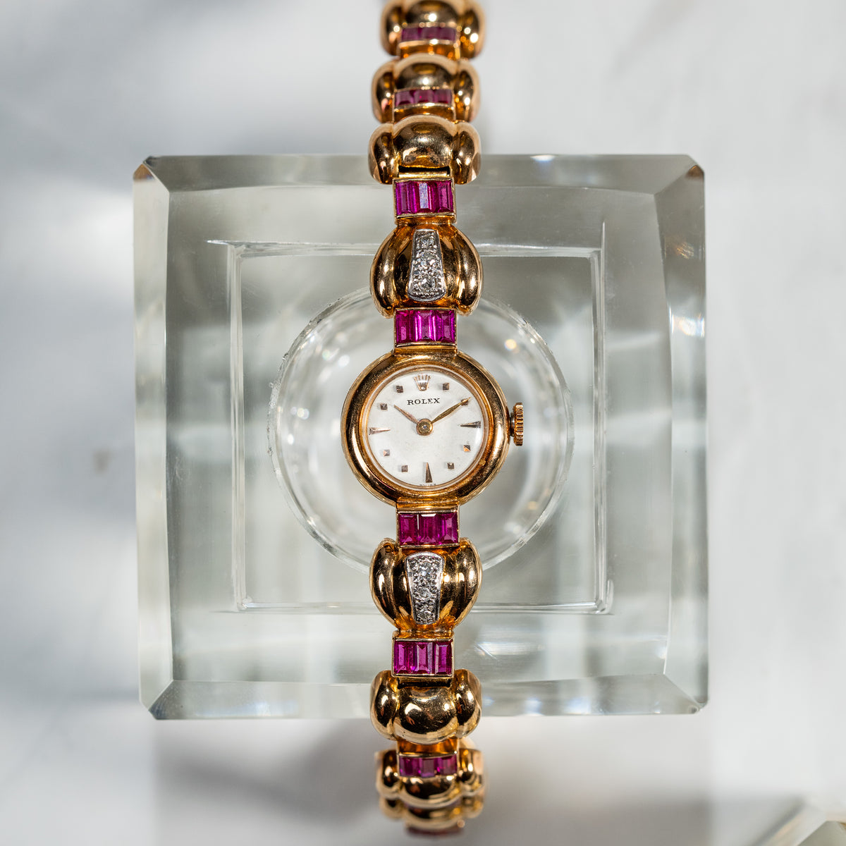 1942 Rolex Ladies Cocktail Watch Diamonds & Amethysts Ref. 8635