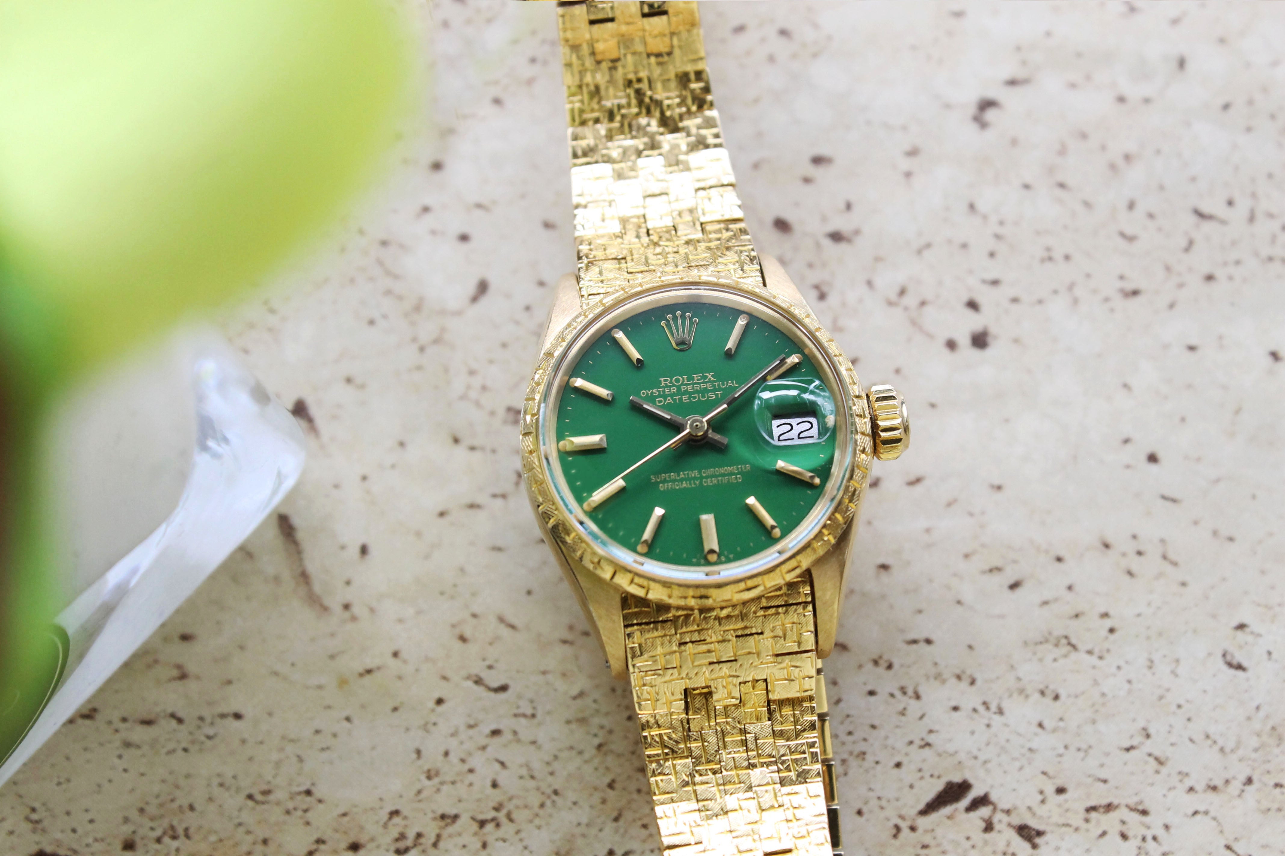 1975 Rolex Ladies Datejust Stella Green Ref. 6702