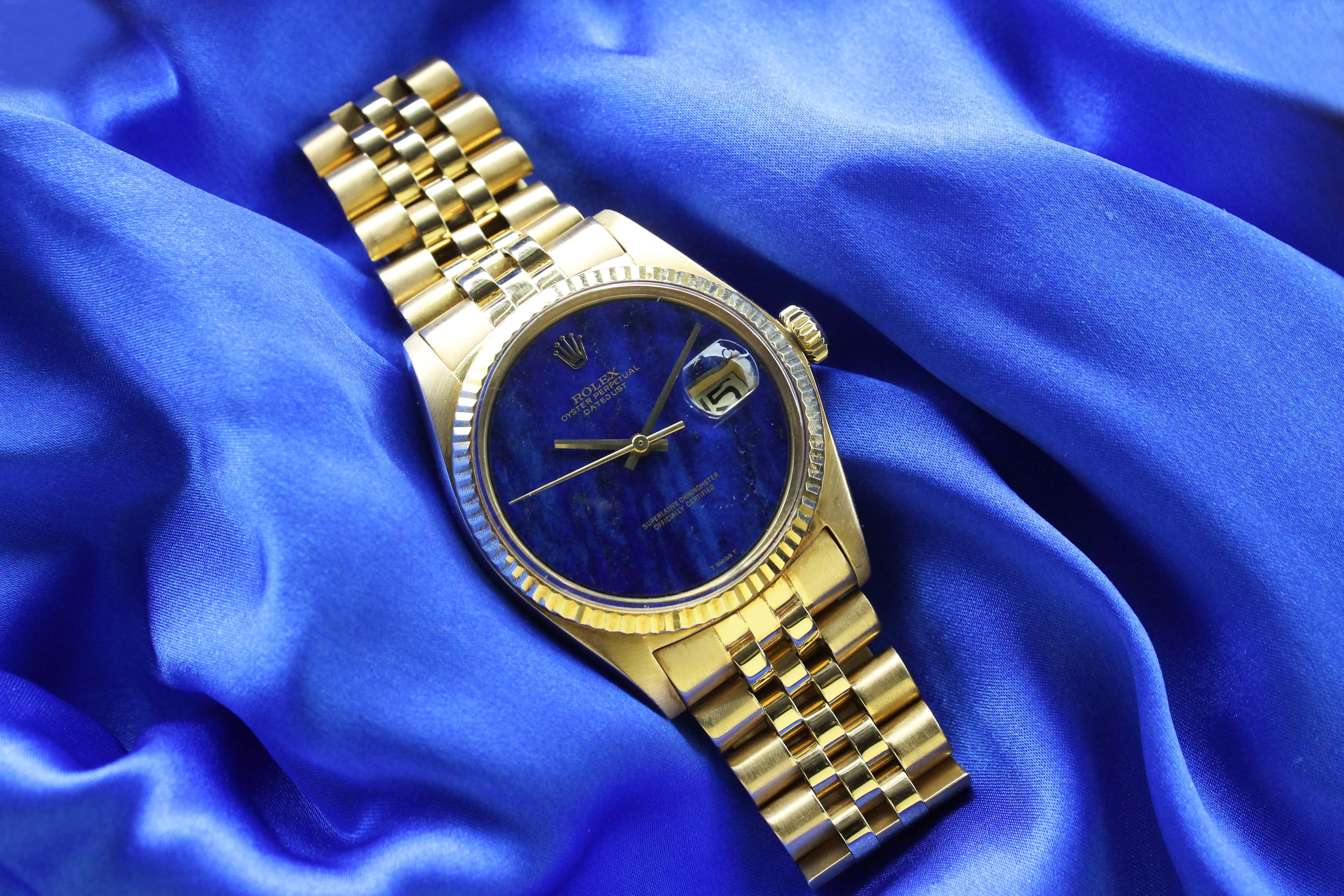 1974 Rolex Datejust 18K Rare Lapis Dial Ref. 1601