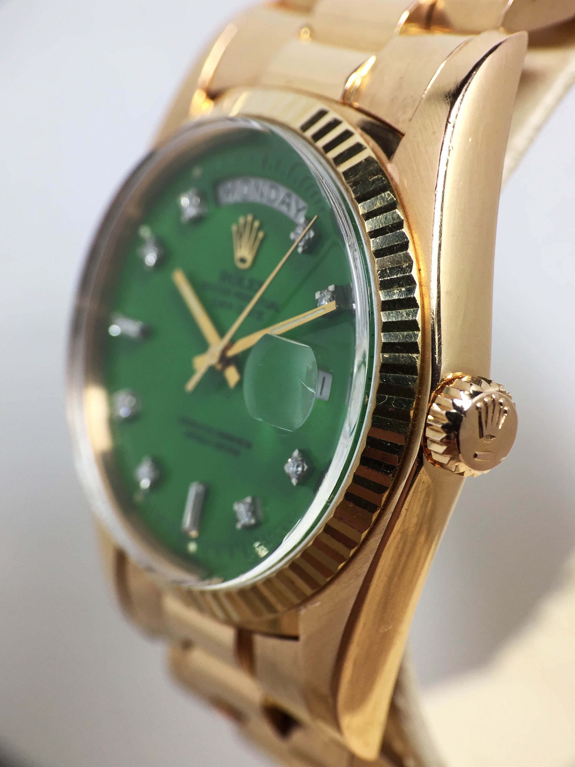 1973 Rolex Day Date Stella Green Diamond Dial Ref. 1803