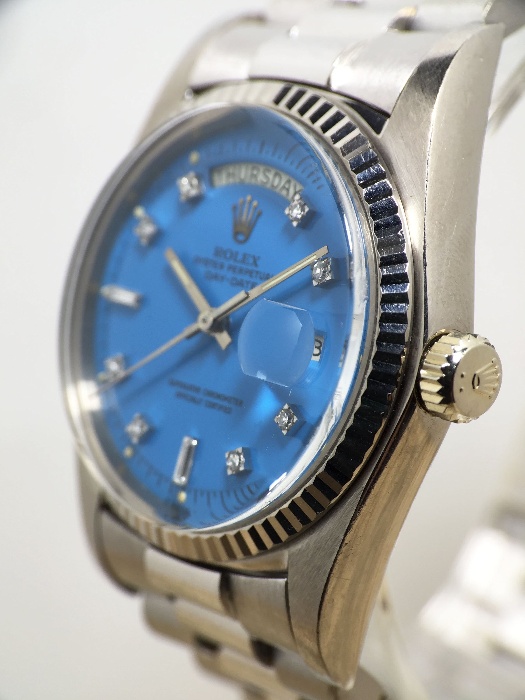 1978 Rolex Day Date Blue Stella Diamond Dial Ref. 1803