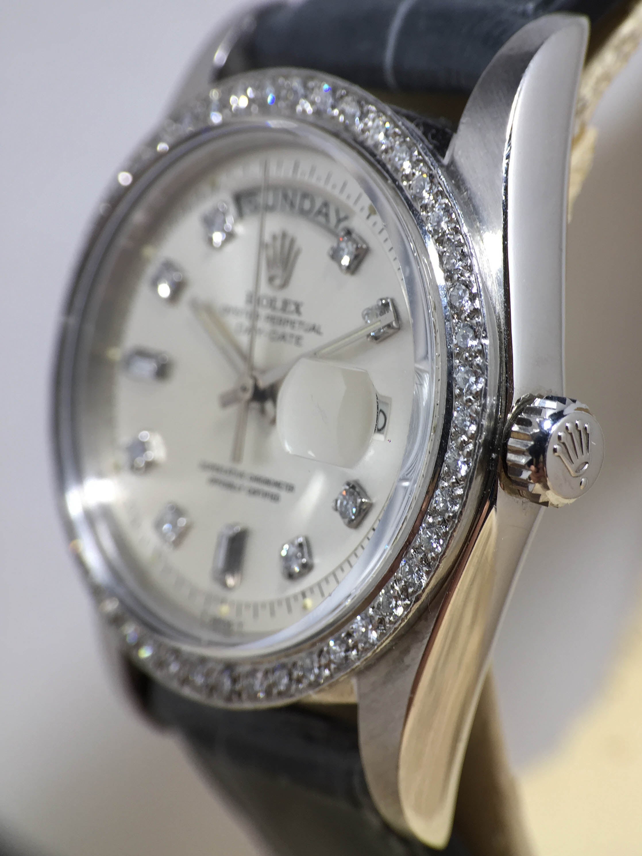 1973 Rolex Day Date Platinum Factory Diamond Dial Ref. 1804