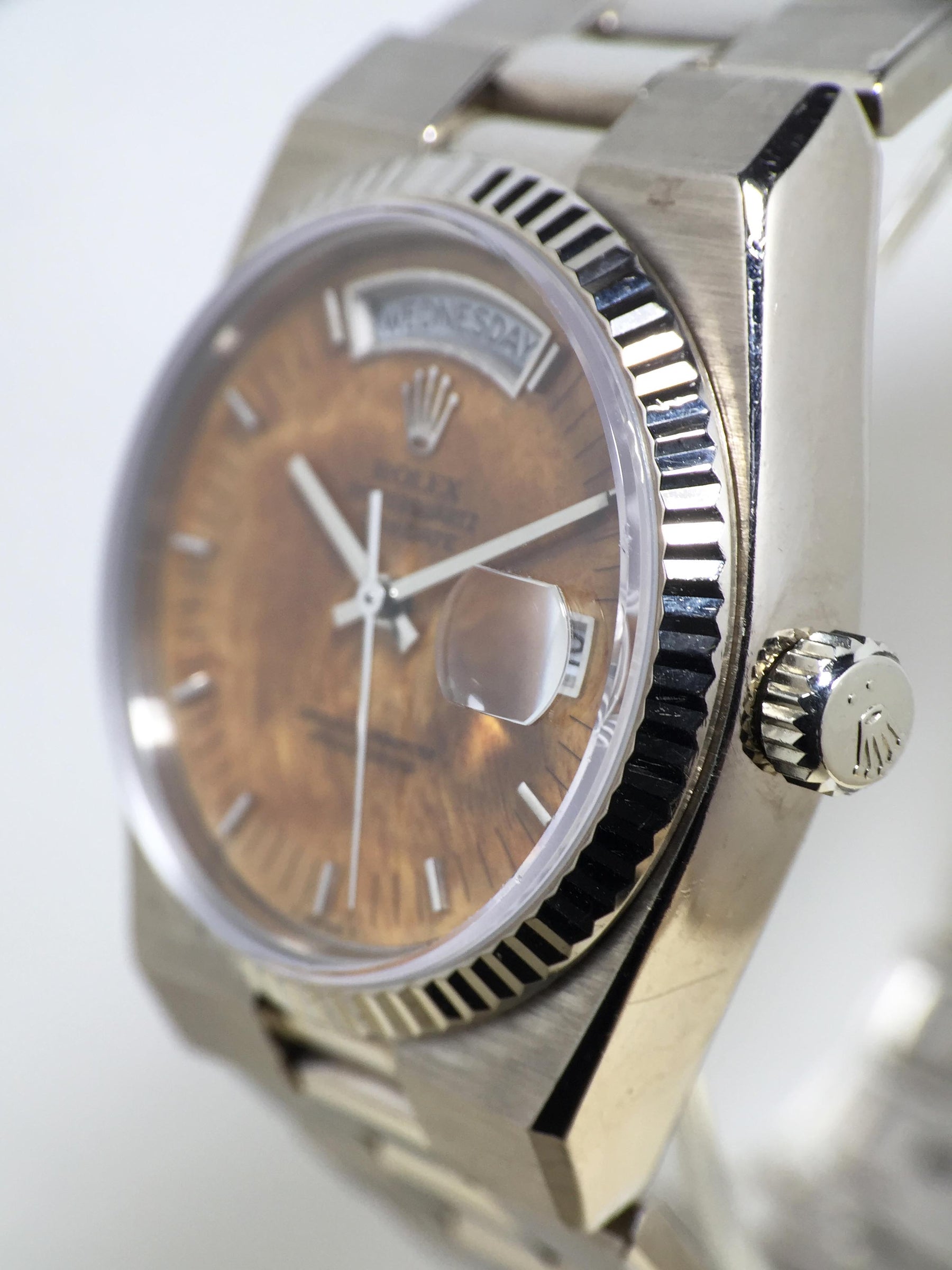 1986 Rolex Oysterquartz Day Date Birch Wood Dial Ref. 19019