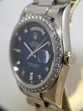 1990 Rolex Day Date Vignette Diamond Dial & Diamond Bezel Ref. 18349