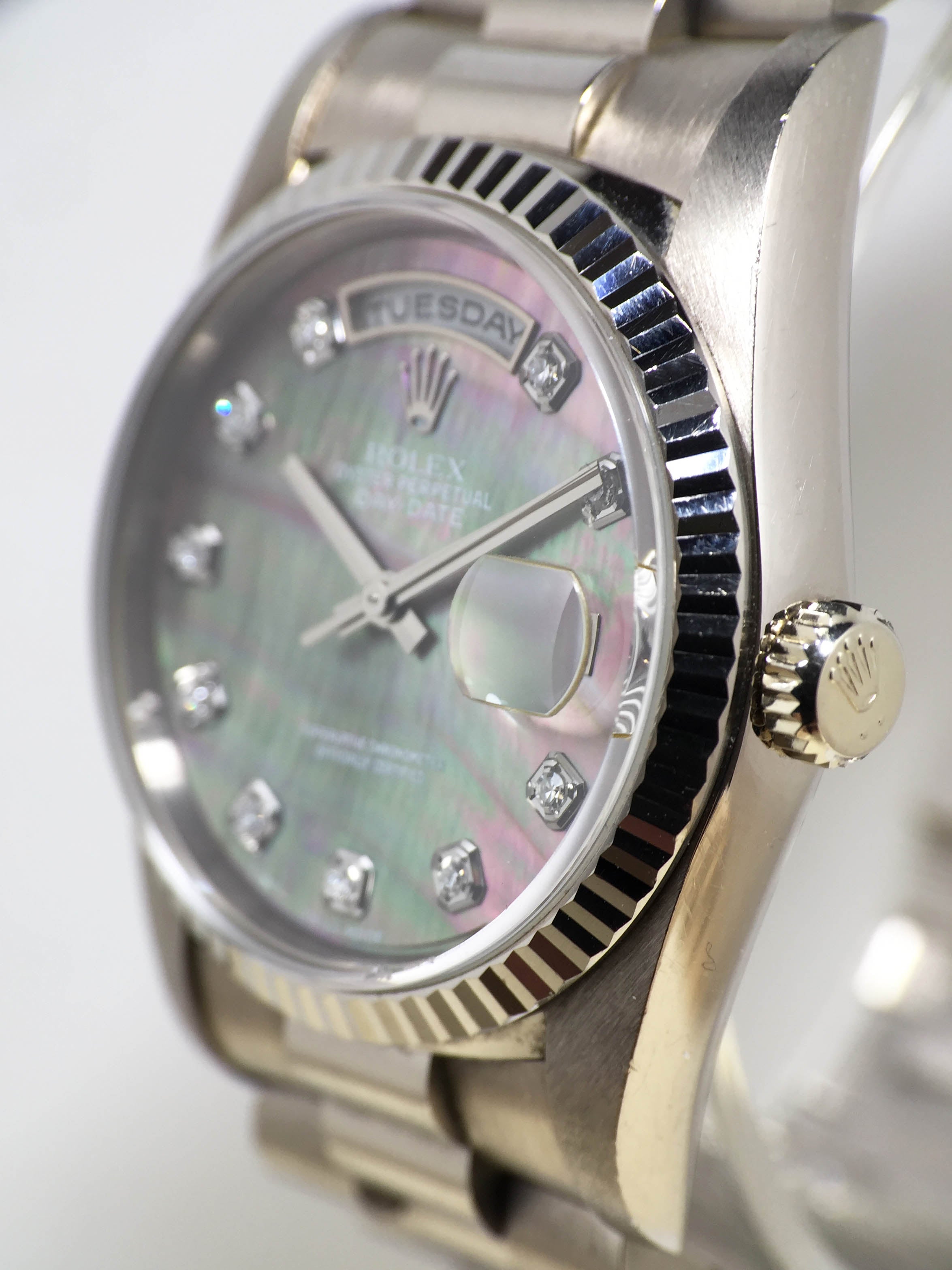 1990 Rolex Day Date Tahitian Mother of Pearl Diamond Dial Ref. 18239