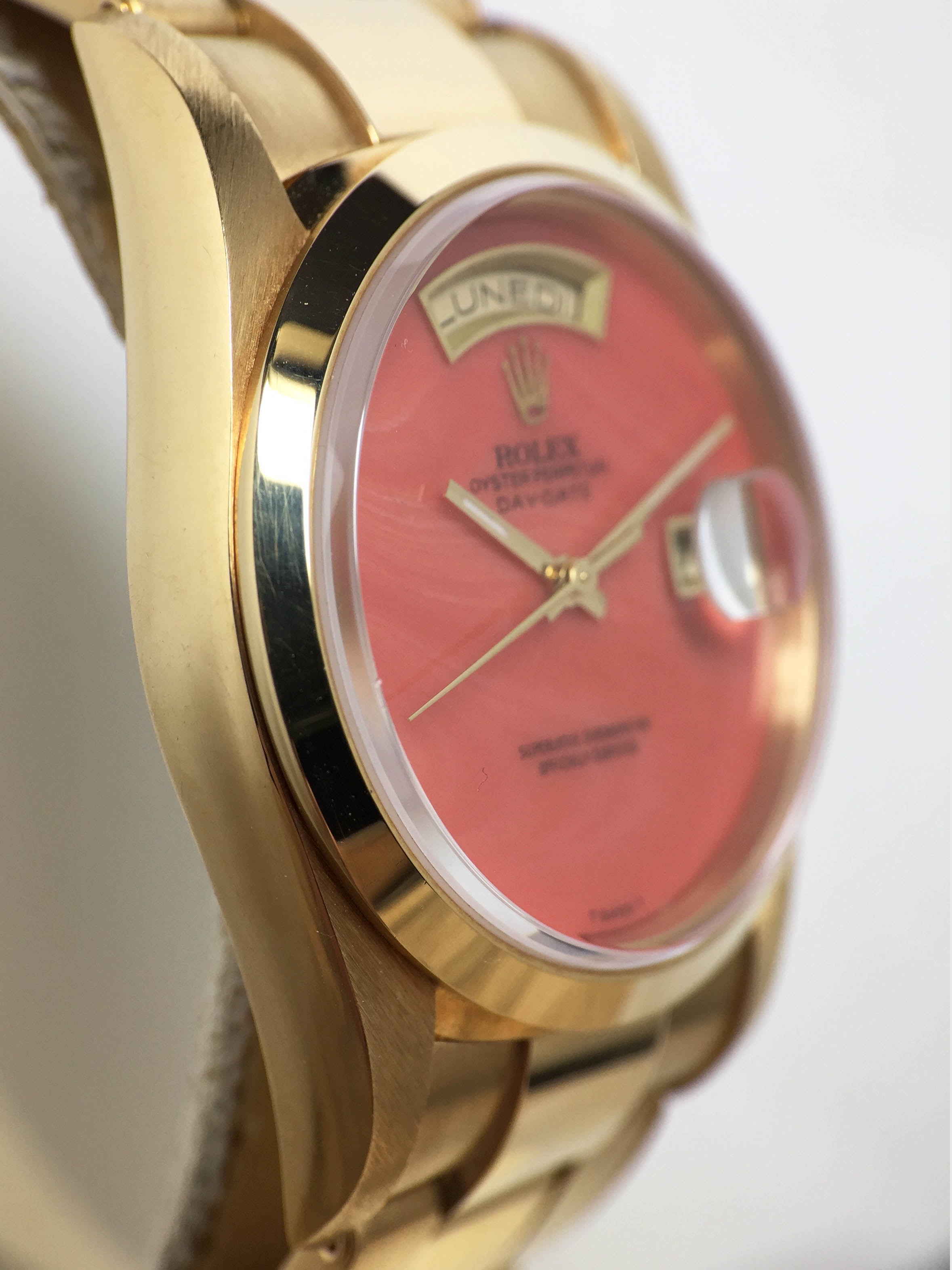 1999 Rolex Day Date Coral Ref. 18208 (with Papers) - Price on Request