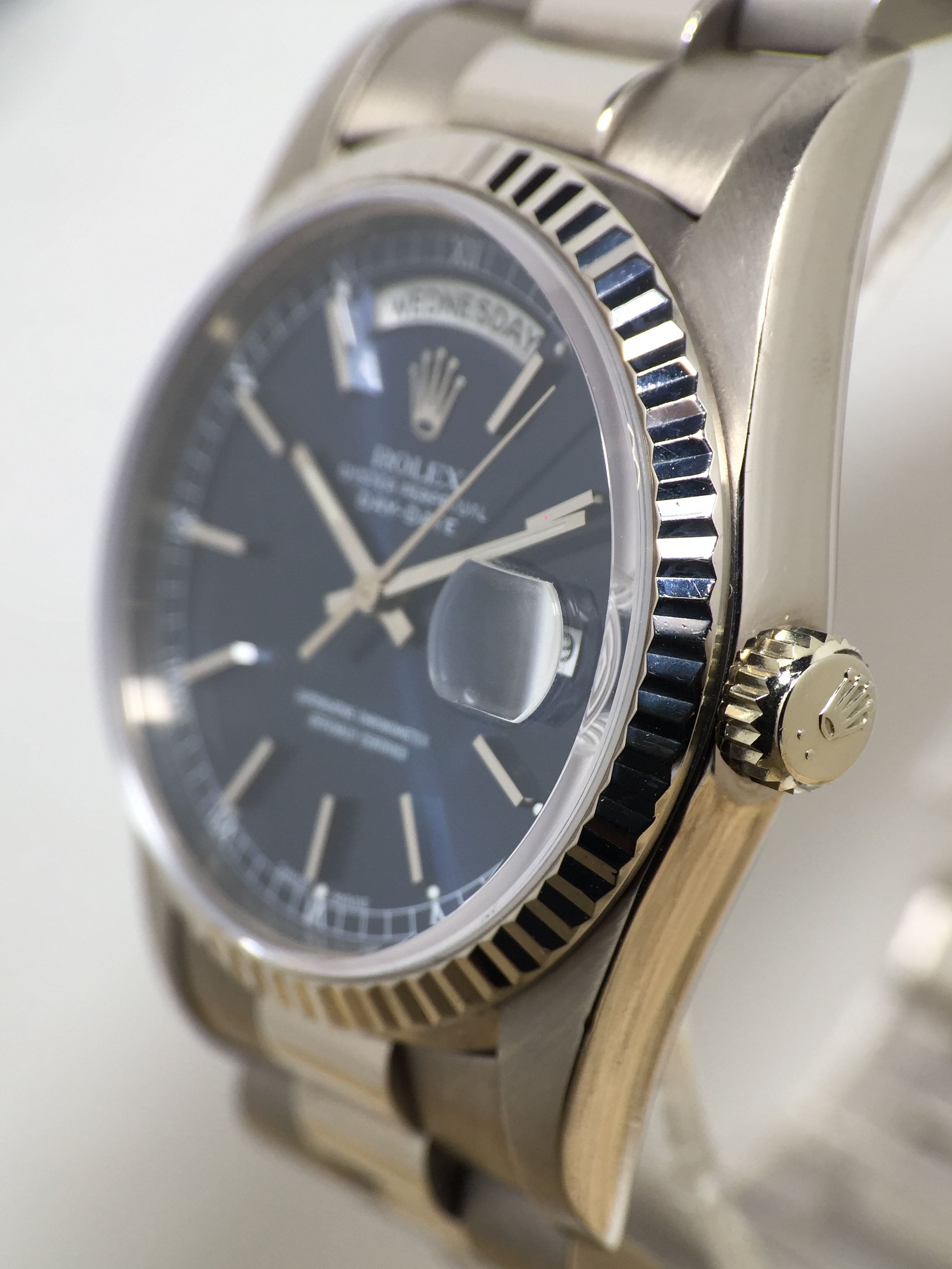 1990 Rolex Day Date Blue Dial Ref. 18239