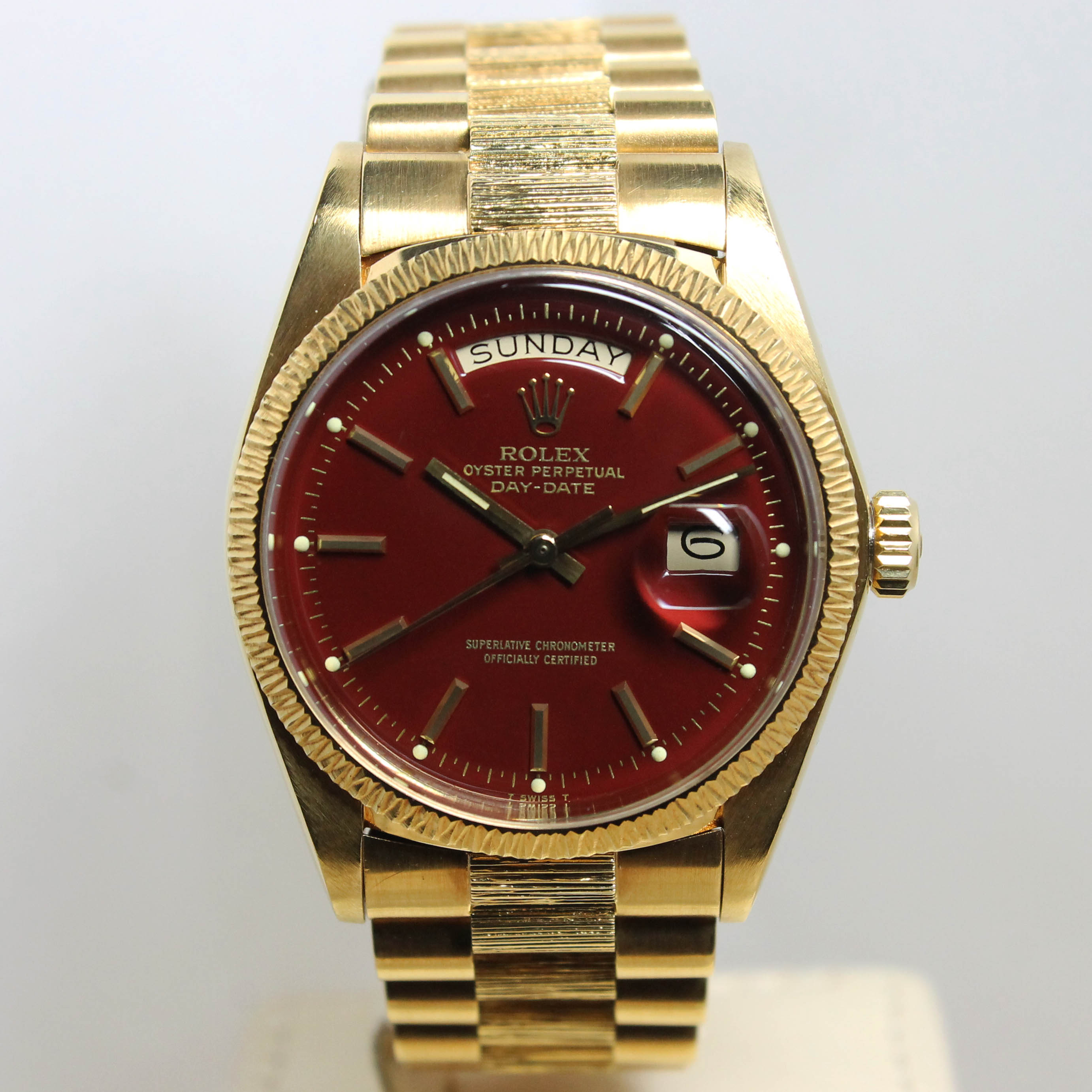 Rolex Day Date Stella Oxblood 'Bark' Ref. 1807 Year 1978 (Full Set)