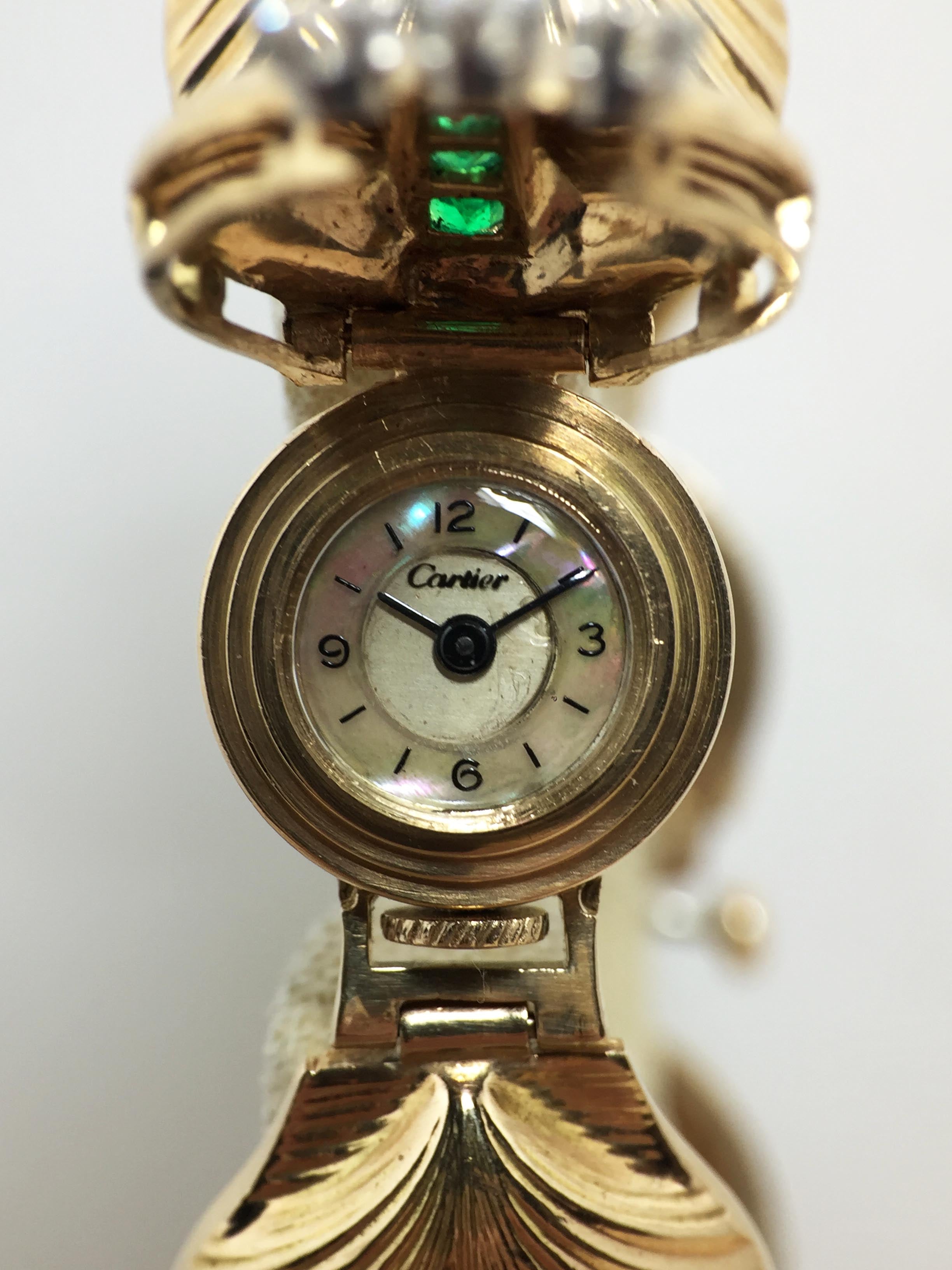 1950's Cartier Ladies 14K Shell Watch with Concealed Dial