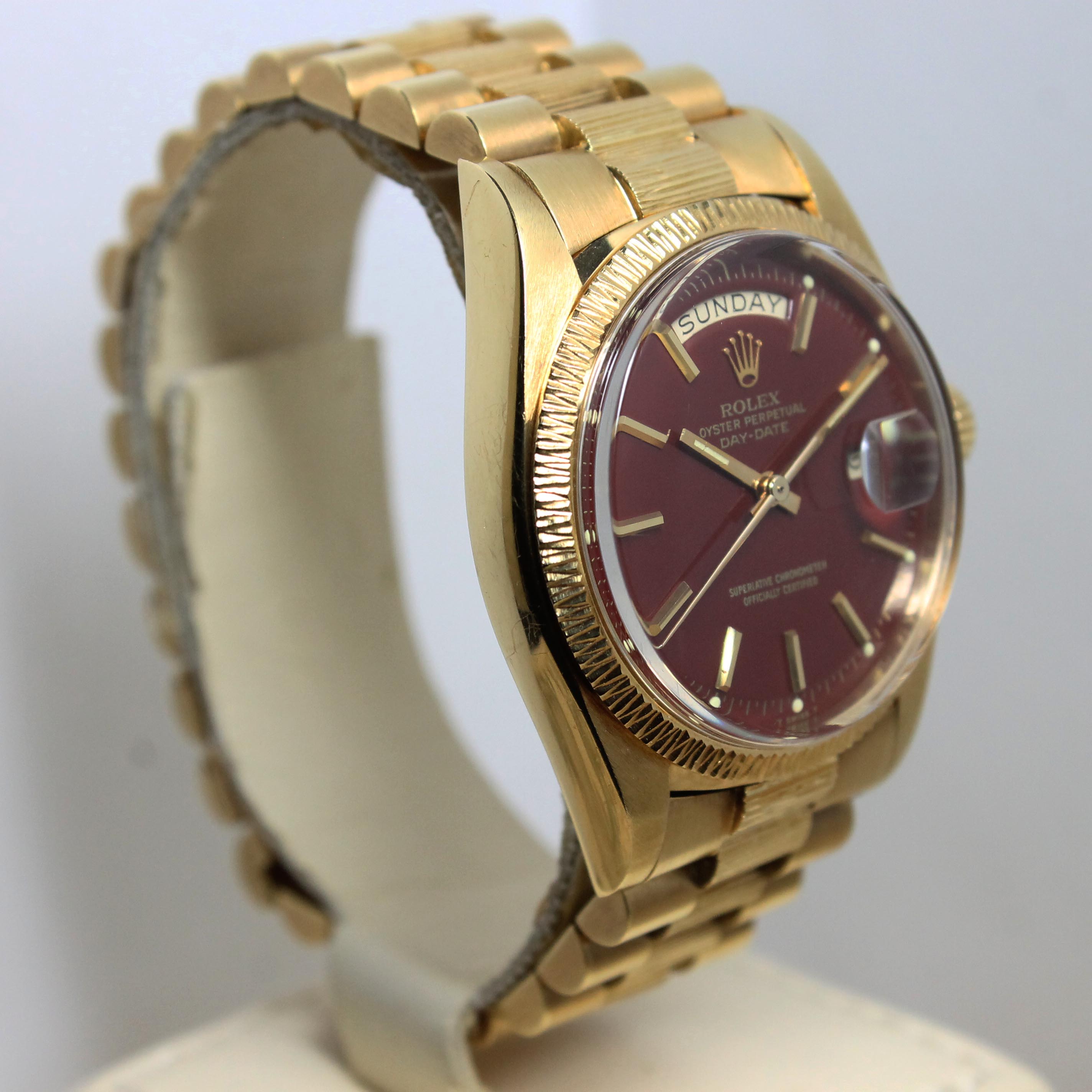 Rolex Day Date Stella Oxblood 'Bark' Ref. 1807 Year 1978 (Full Set)