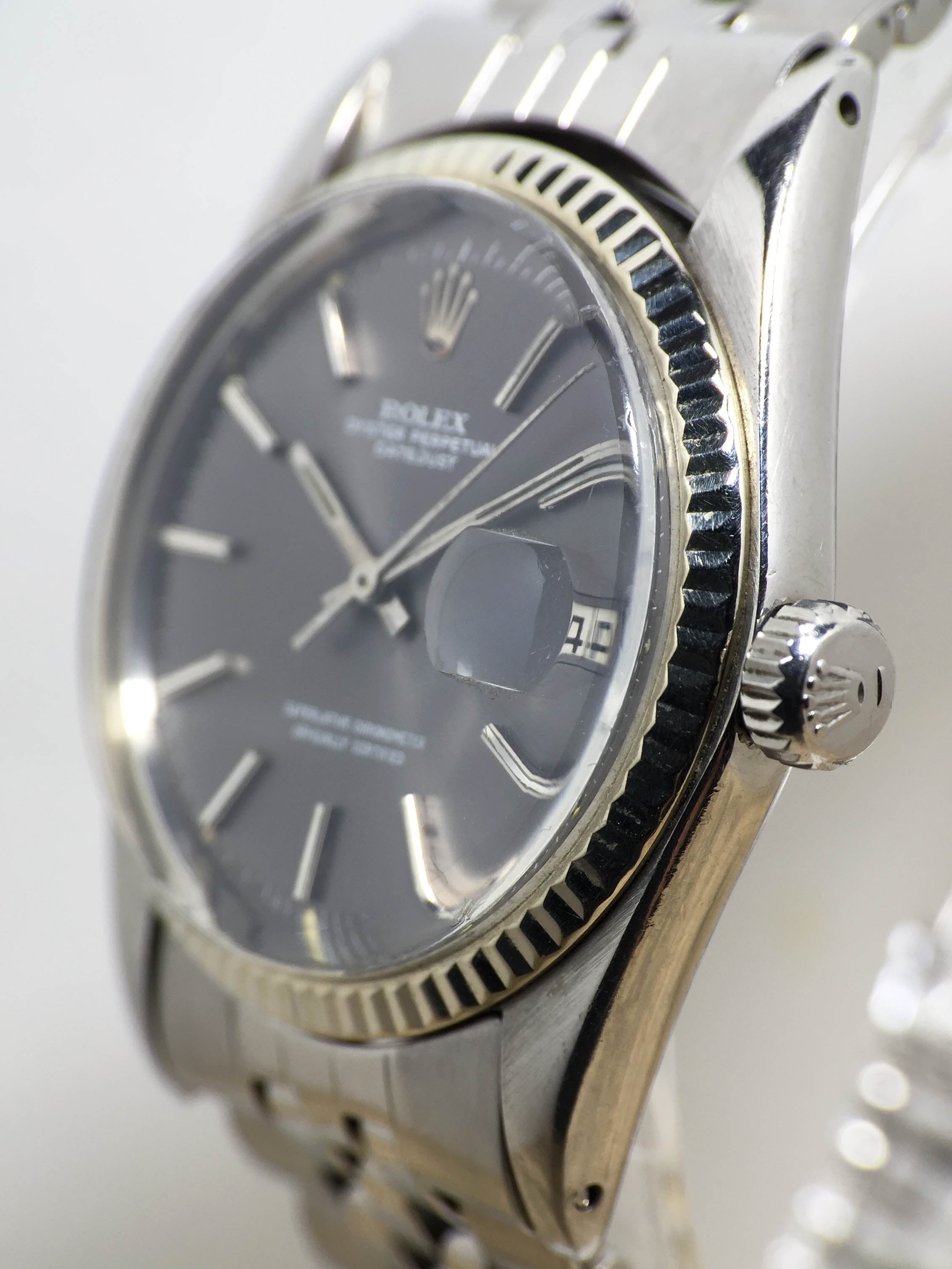 1973 Rolex Datejust Grey Dial St/WG Ref. 1601 (with Certificate)