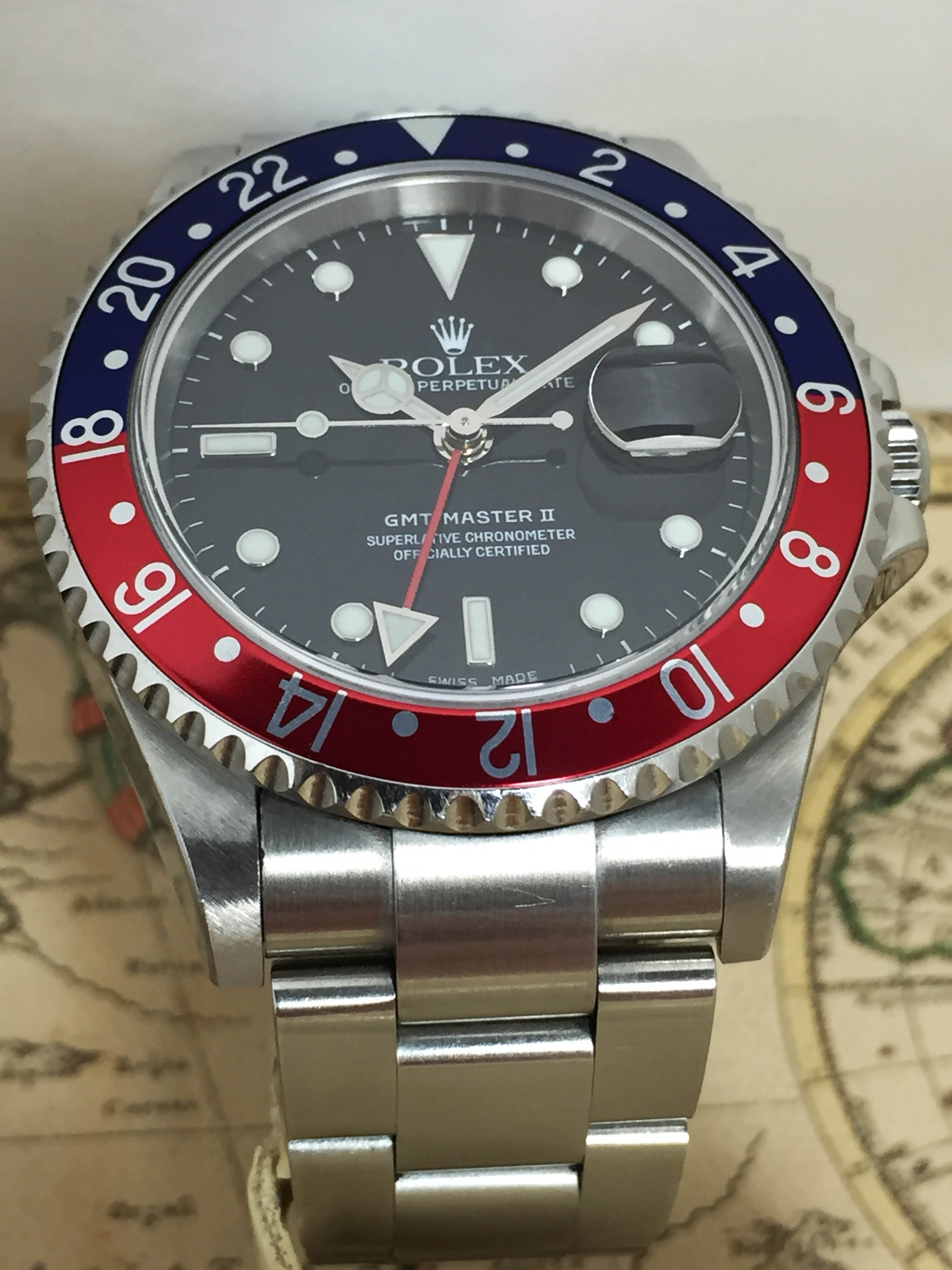 2005 Rolex GMT Master II Pepsi Unpolished Ref. 16710 (with Papers)