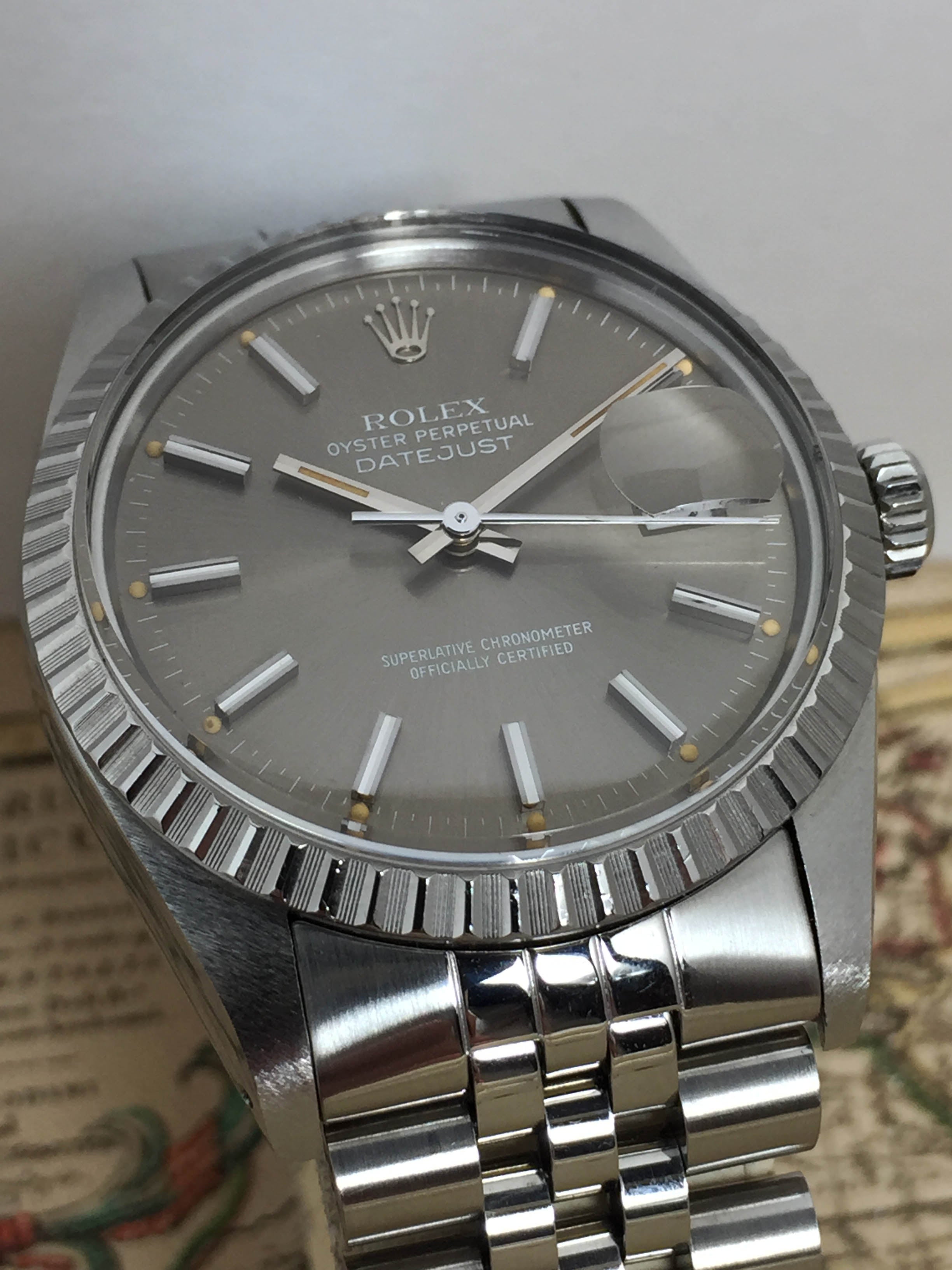 1982 Rolex Datejust Grey Dial Ref. 16030