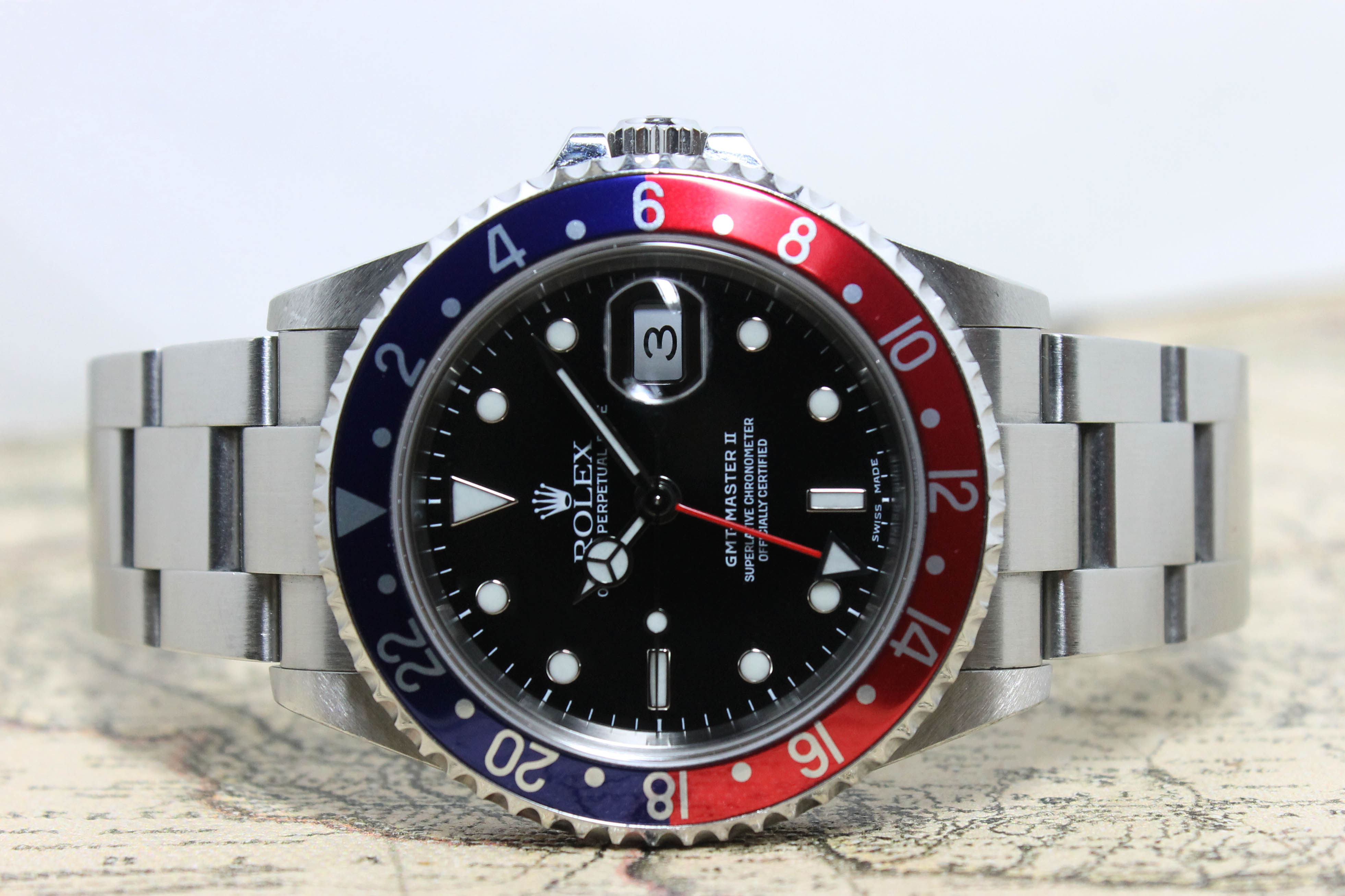 2005 Rolex GMT Master II Pepsi Unpolished Ref. 16710 (with Papers)