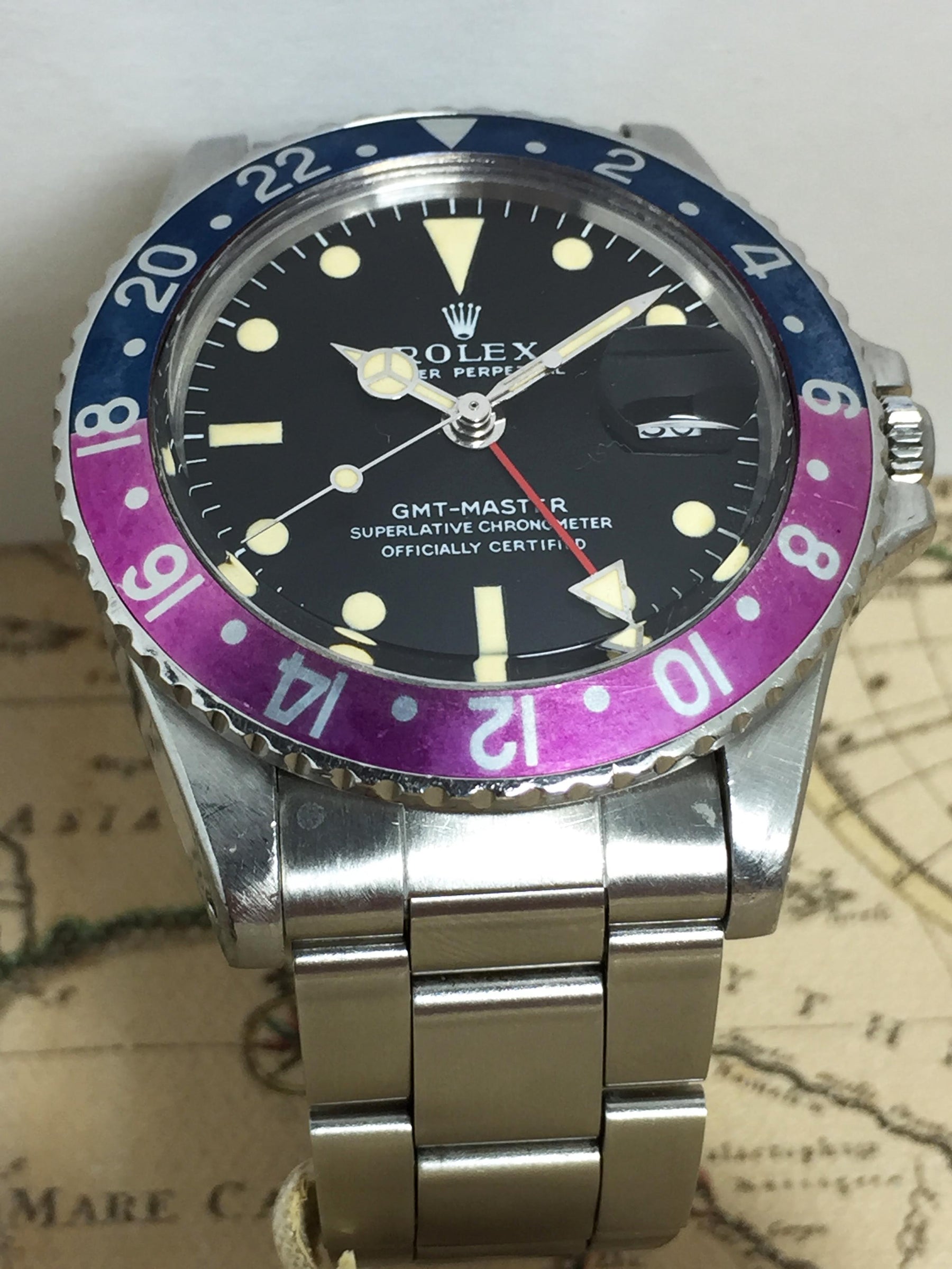 1968 Rolex GMT Master MK1 Fuchsia Ref. 1675 (with Box & Papers)