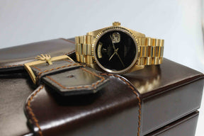 1984 Rolex Day Date Onyx Dial Ref. 18038 (Full Set)