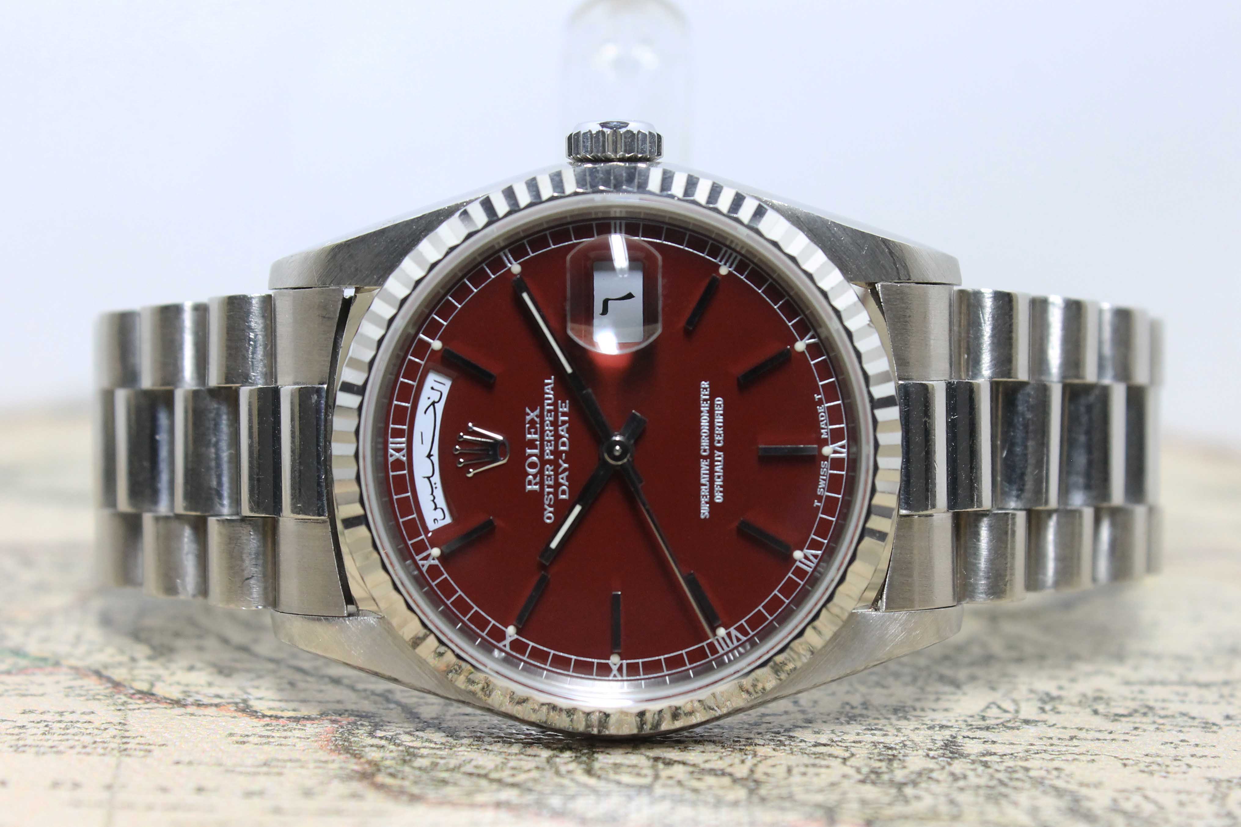 1988 Rolex Day Date Stella Oxblood WG Ref. 18039