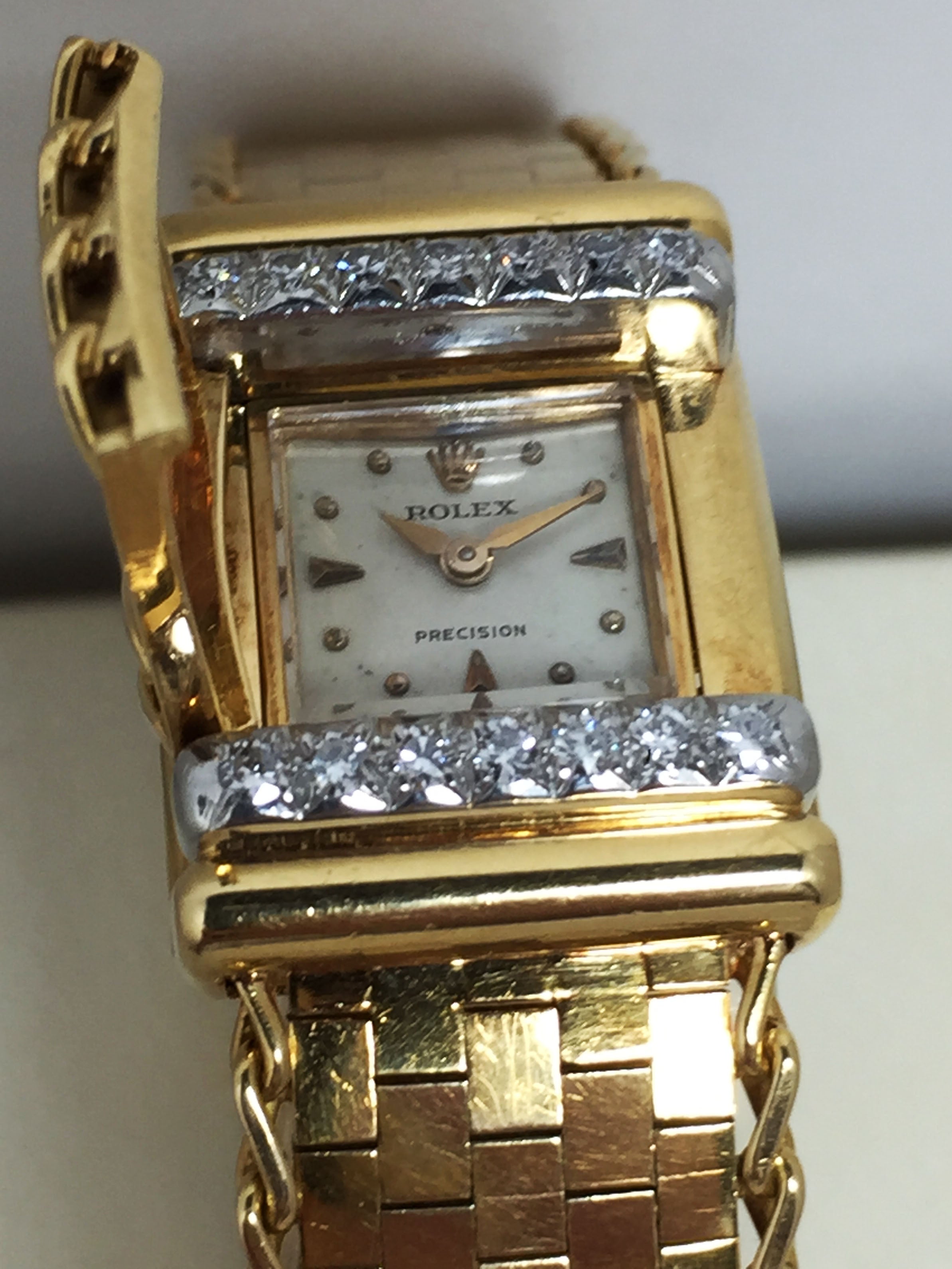 1956 Rolex Ladies 18K Concealed Diamond Watch