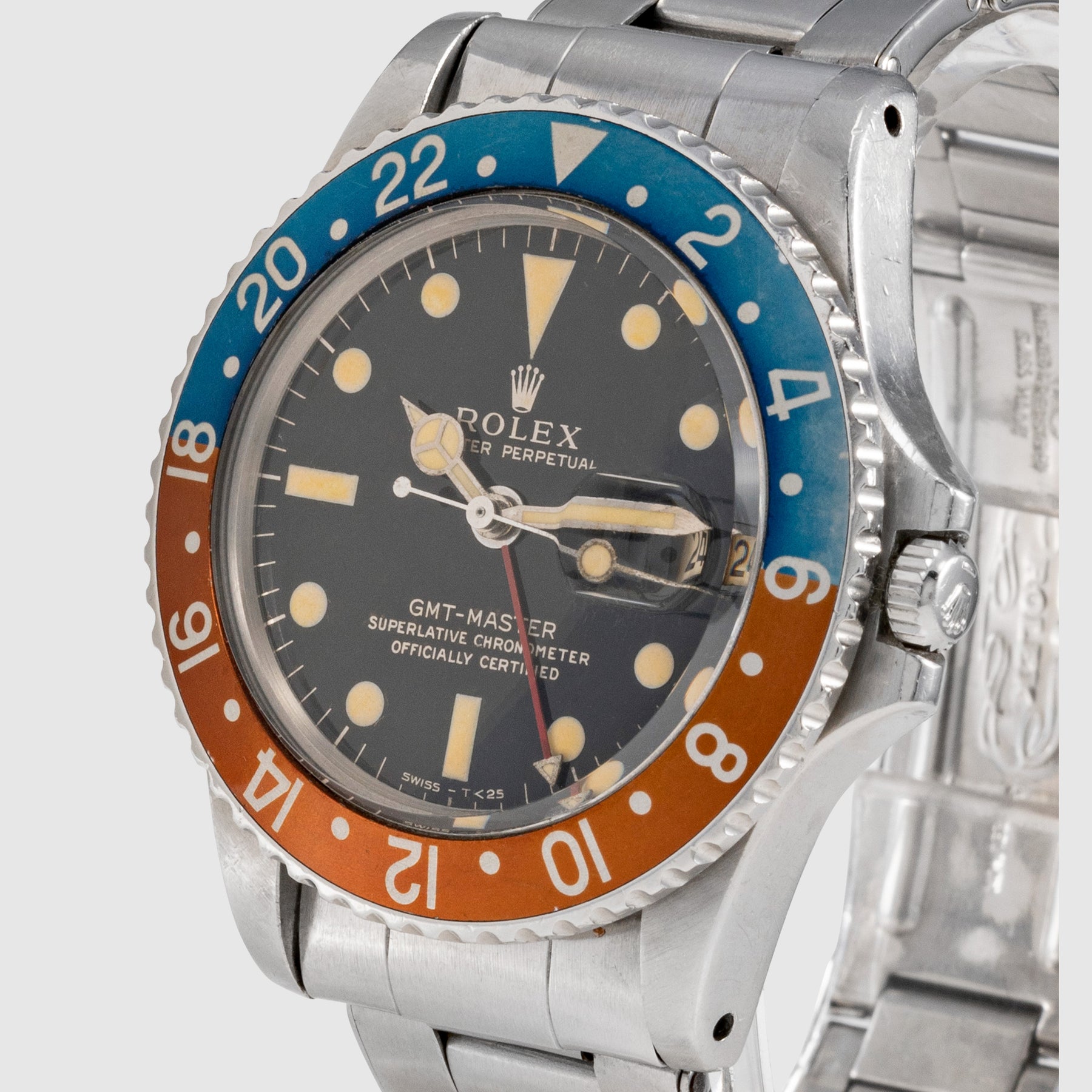 1966 Rolex GMT Master Gilt Dial Unpolished Ref. 1675 (with Box and Papers)