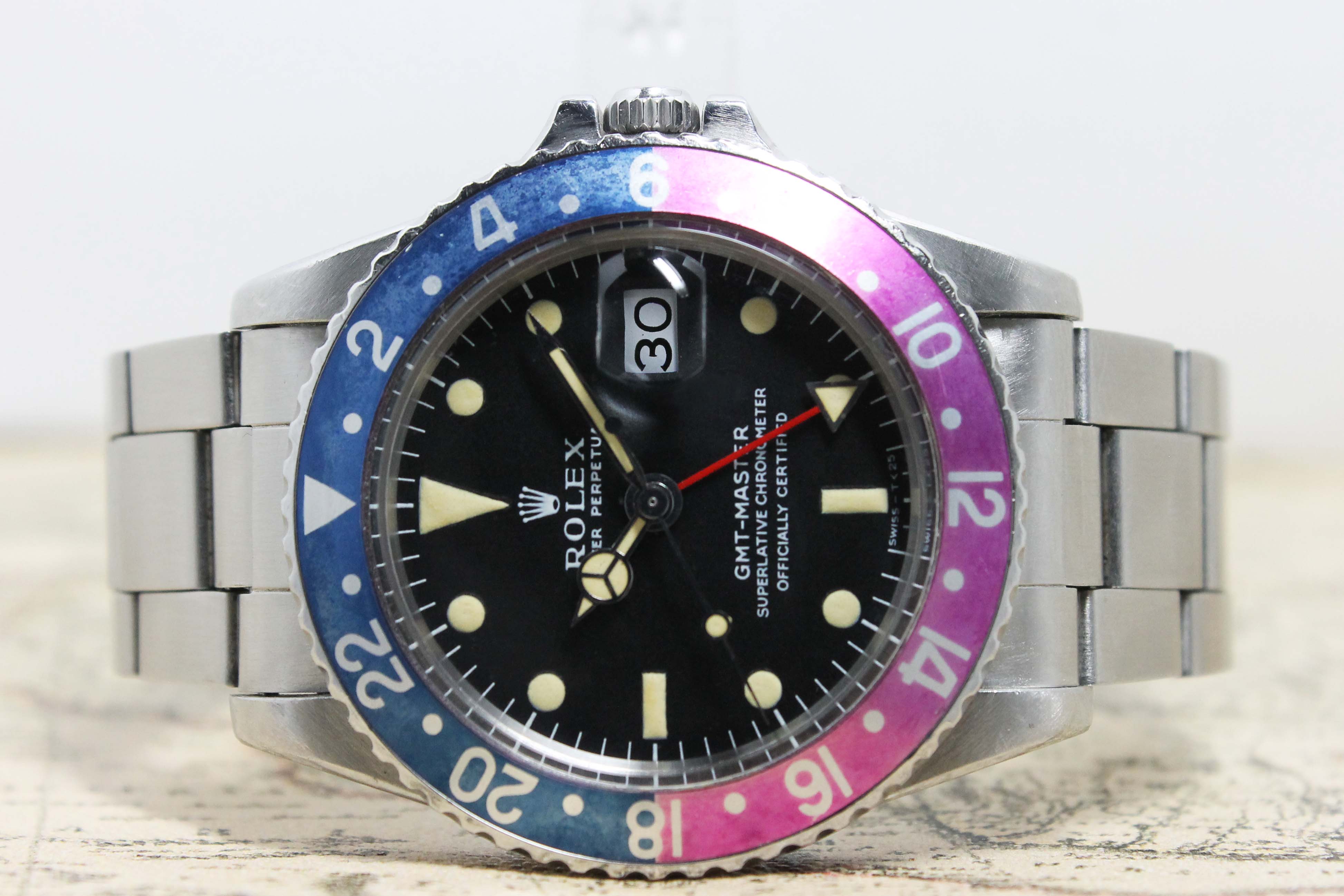 1968 Rolex GMT Master MK1 Fuchsia Ref. 1675 (with Box & Papers)