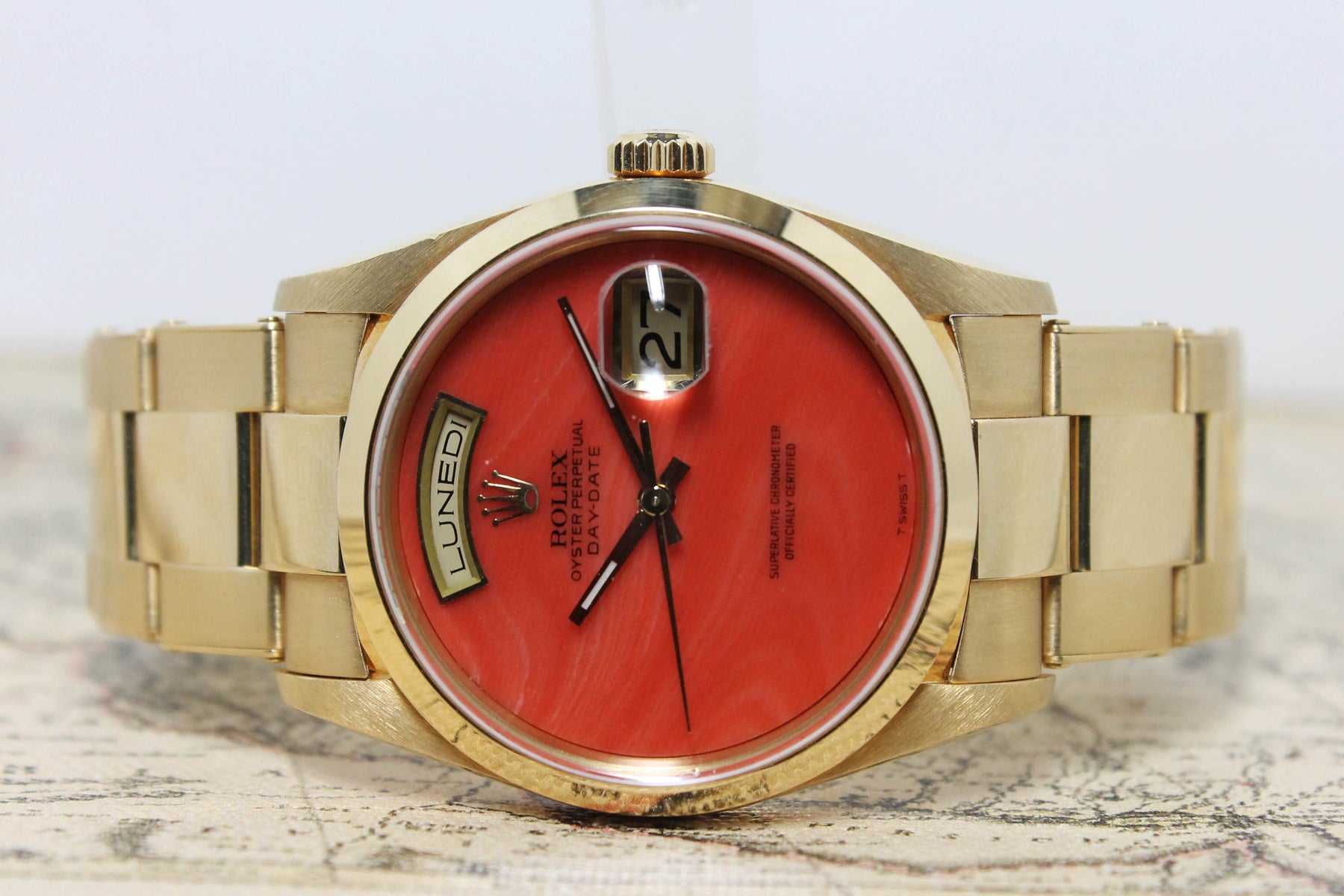 1999 Rolex Day Date Coral Ref. 18208 (with Papers) - Price on Request