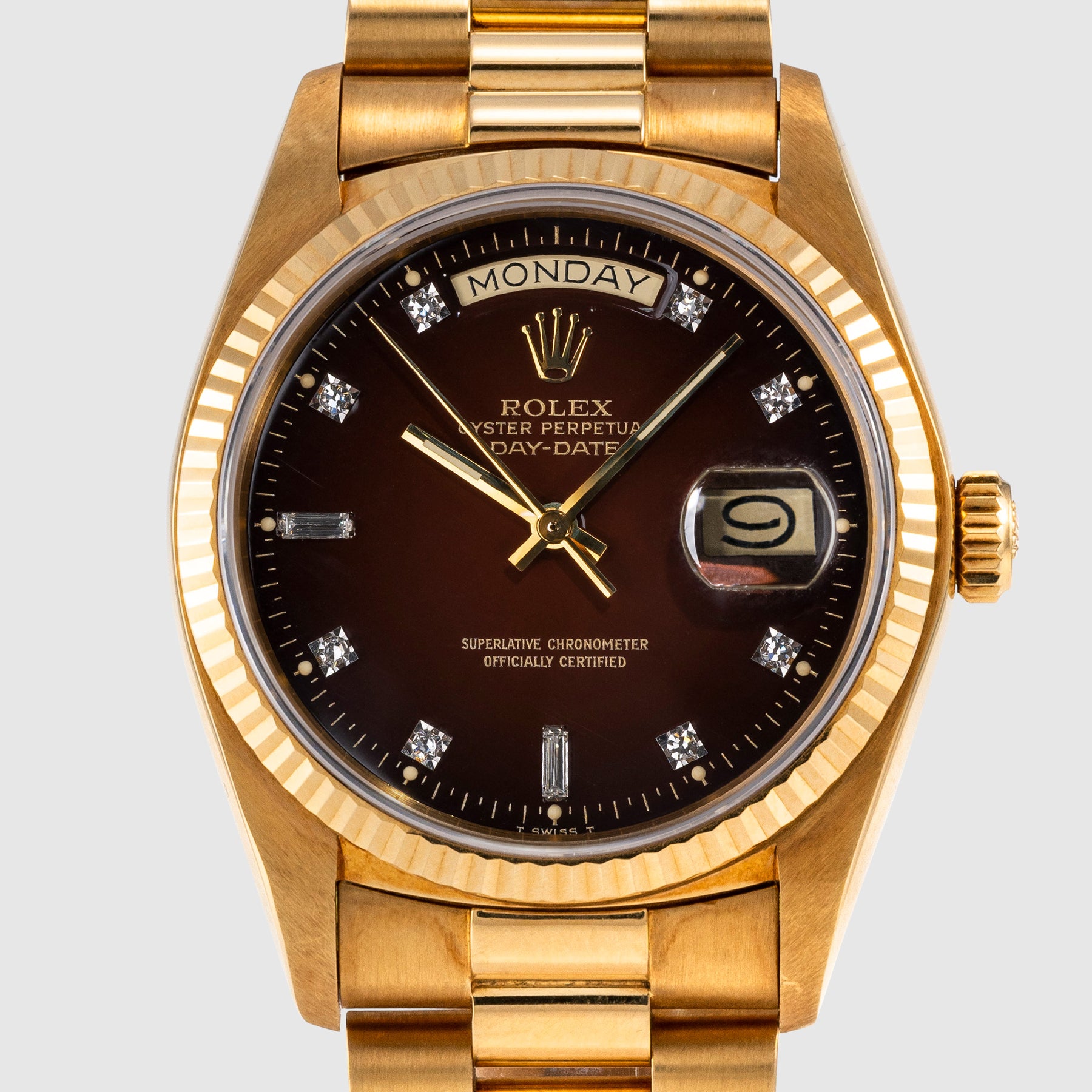 1978 Rolex Day Date Brown Vignette Dial Ref. 18038