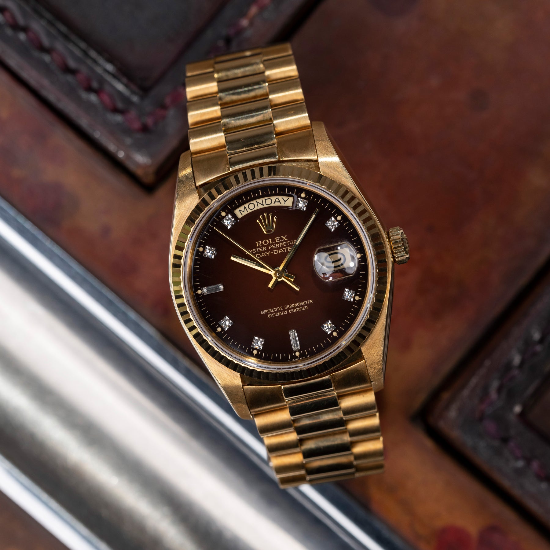 1978 Rolex Day Date Brown Vignette Dial Ref. 18038