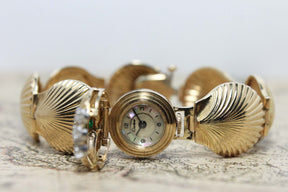 1950's Cartier Ladies 14K Shell Watch with Concealed Dial