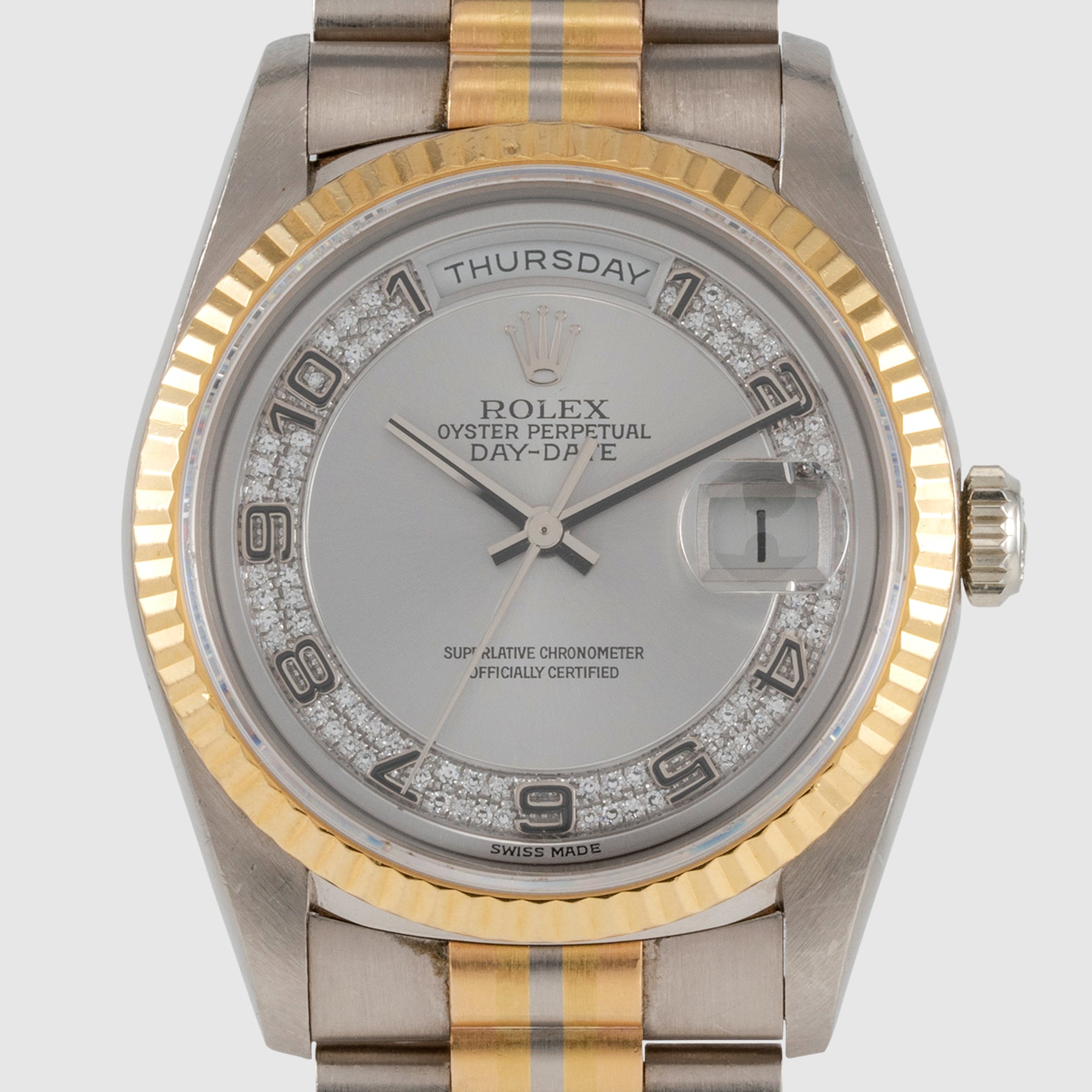 1993 Rolex Day Date Tridor Myriad Diamond Dial Ref. 18239B (with Papers & RSC)