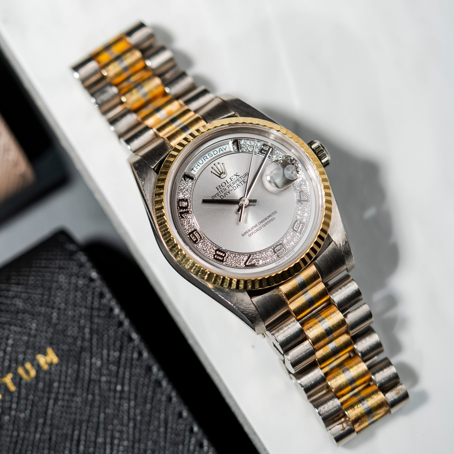 1993 Rolex Day Date Tridor Myriad Diamond Dial Ref. 18239B (with Papers & RSC)