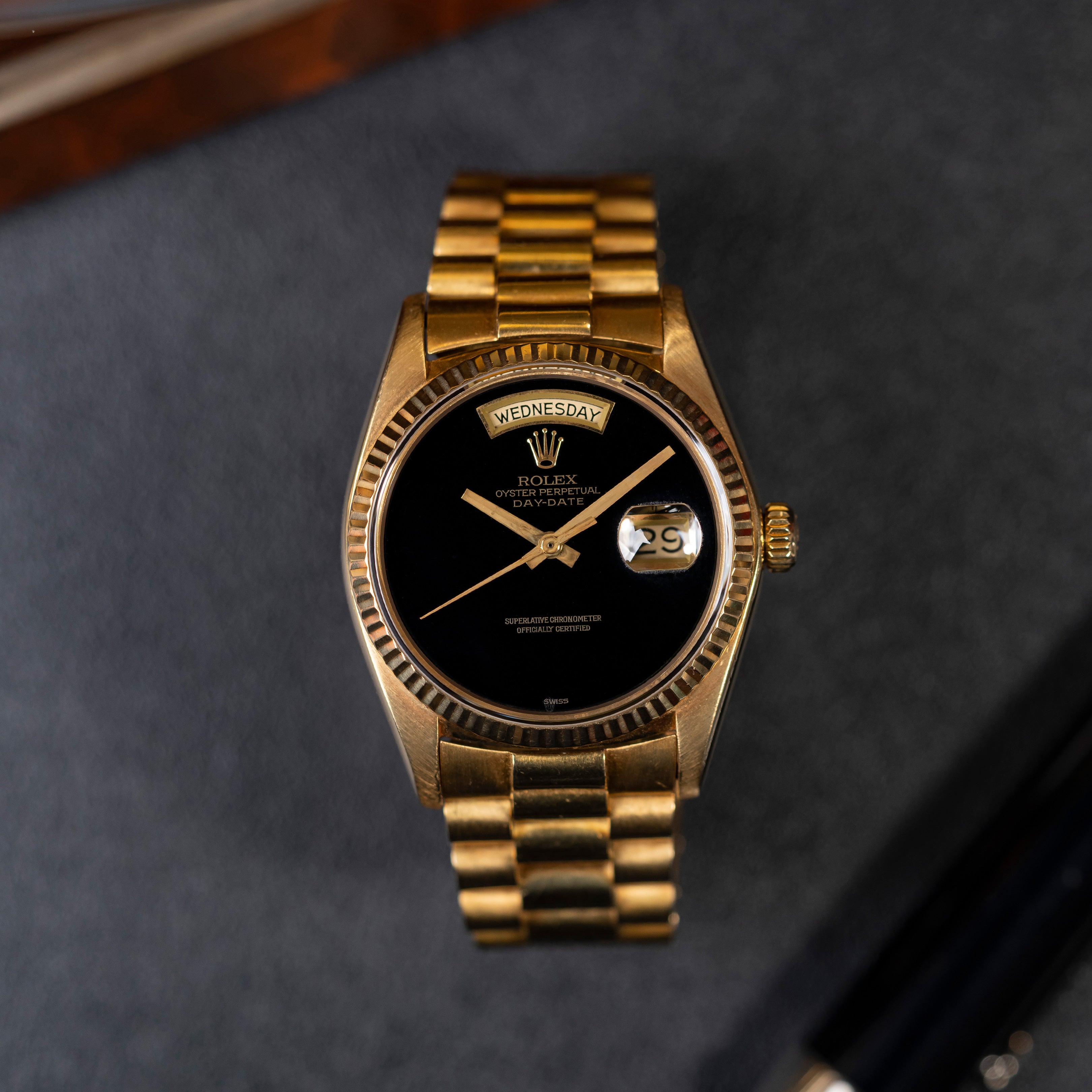 1985 Rolex Day Date Onyx Dial Ref. 18038