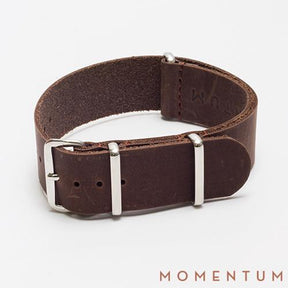 Leather Nato Strap - Smooth Finish (Multiple Sizes & Colors)