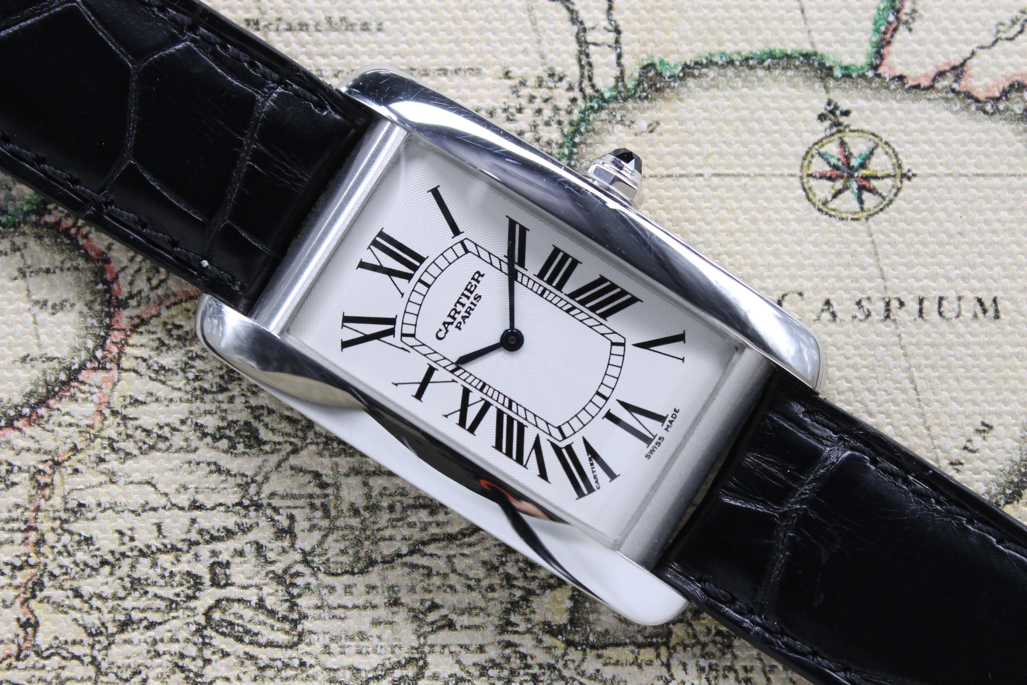 1999 Cartier Tank Platinum XL Ref. W2604351 (Full Set)