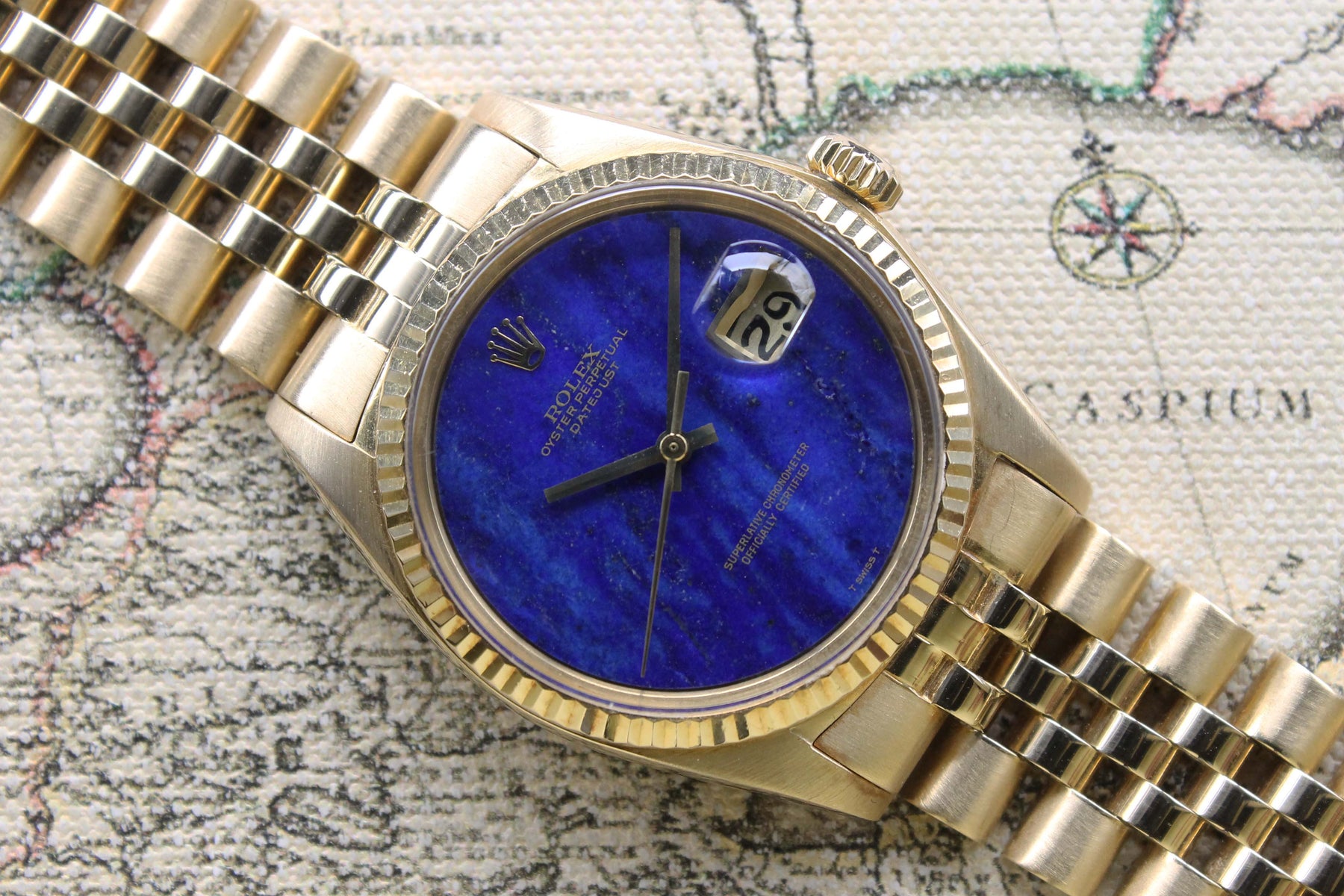 1974 Rolex Datejust 18K Rare Lapis Dial Ref. 1601