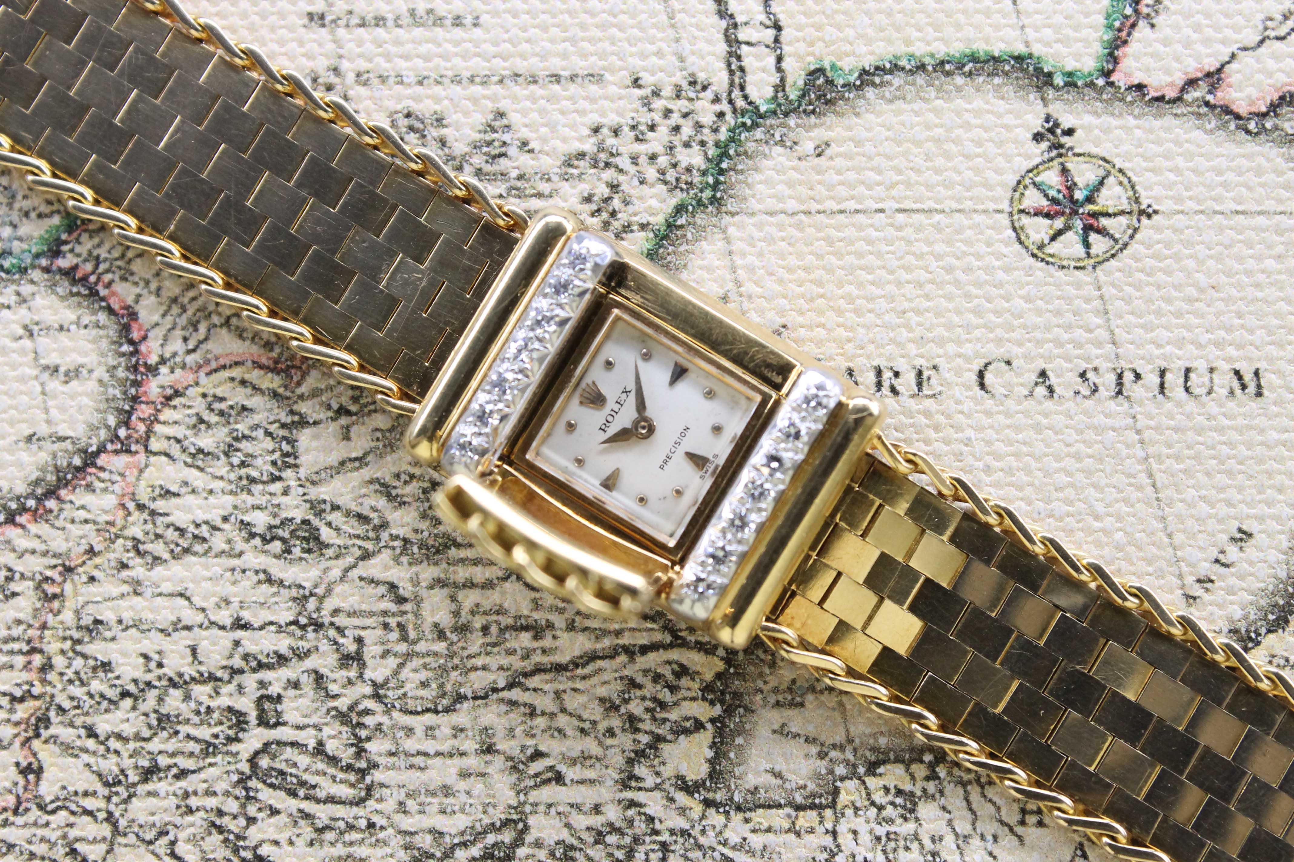 1956 Rolex Ladies 18K Concealed Diamond Watch