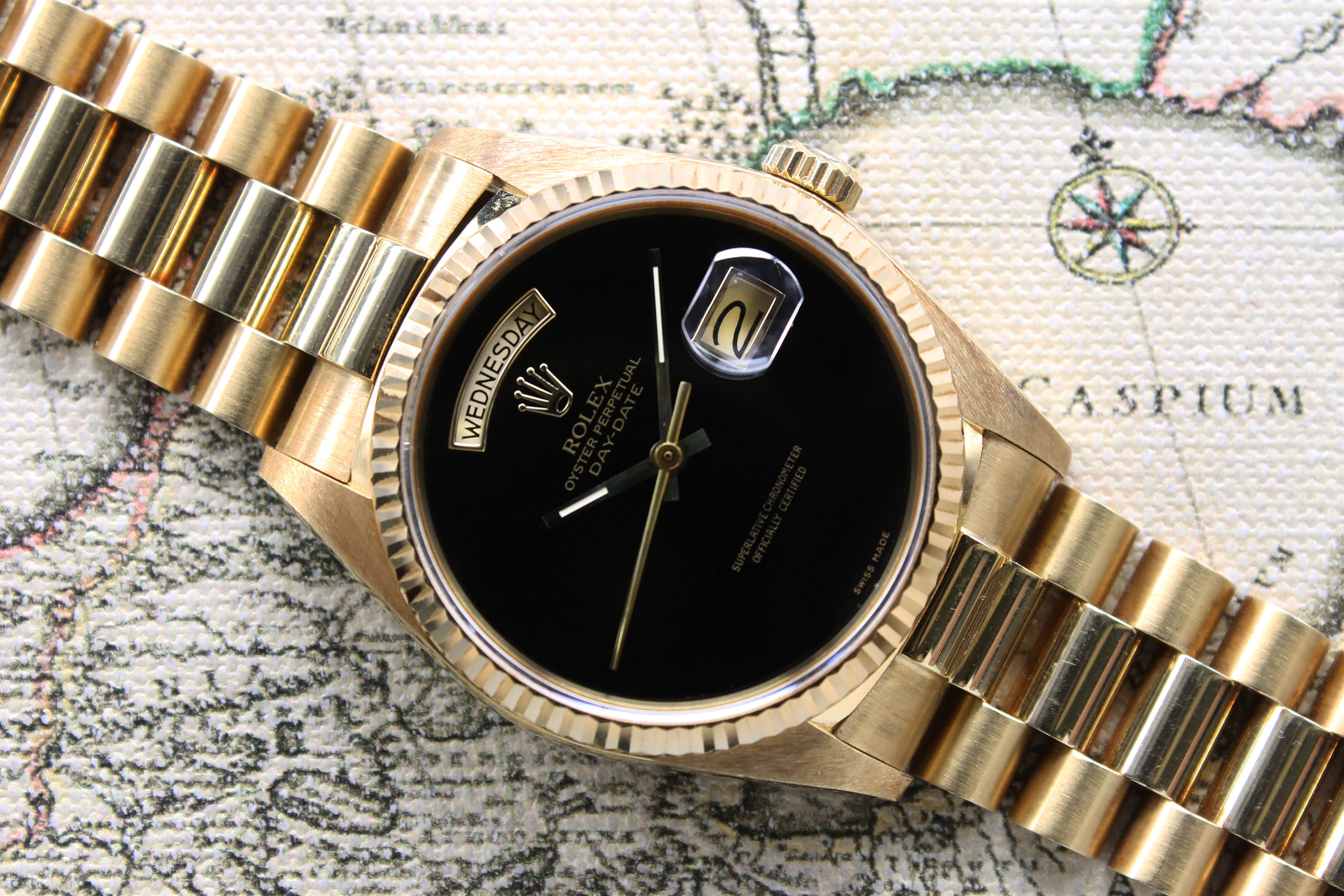 1987 Rolex Day Date Onyx Ref. 18038 (with Papers)