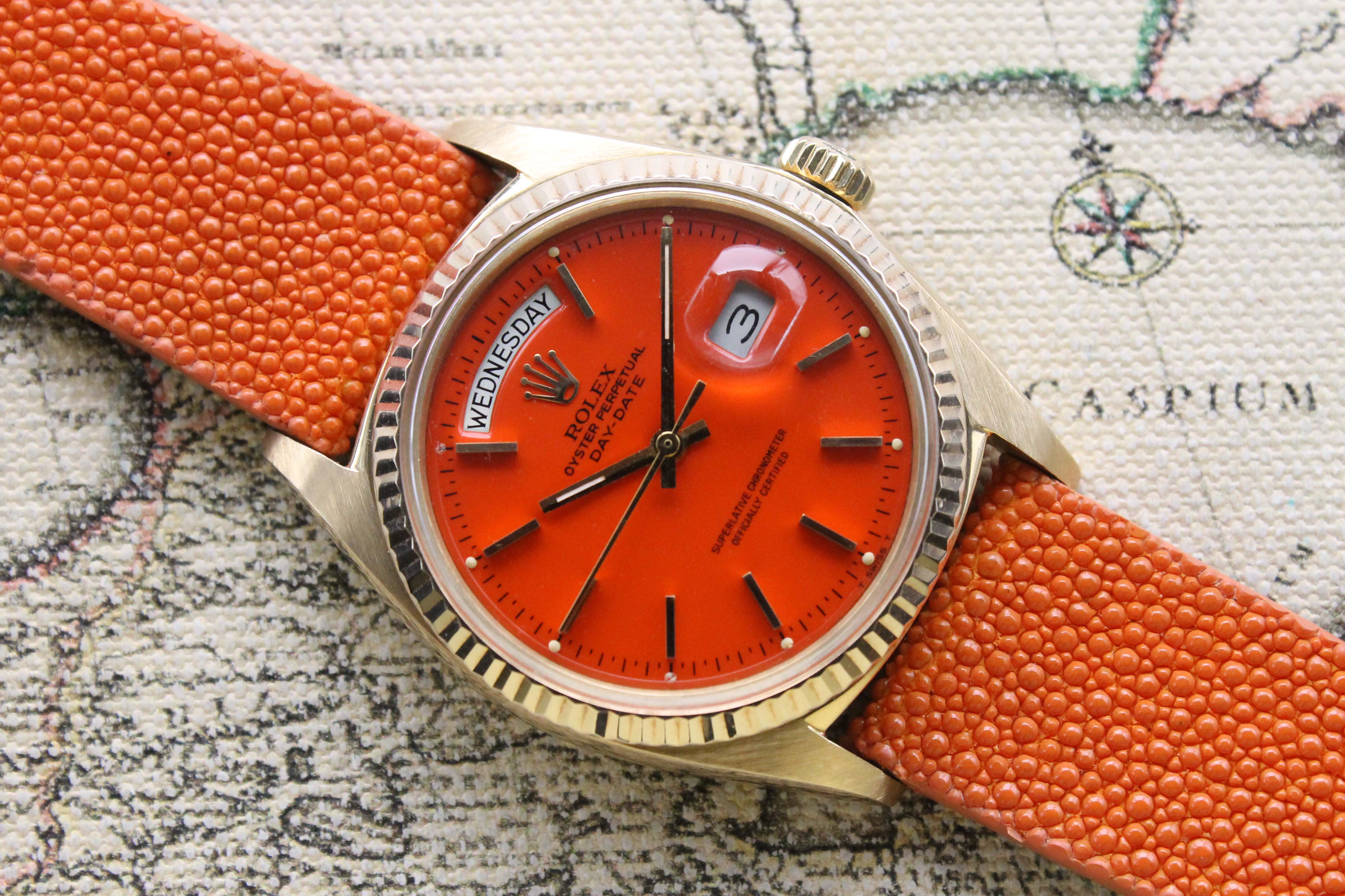 1978 Rolex Day Date Tangerine Stella Dial Ref. 1803