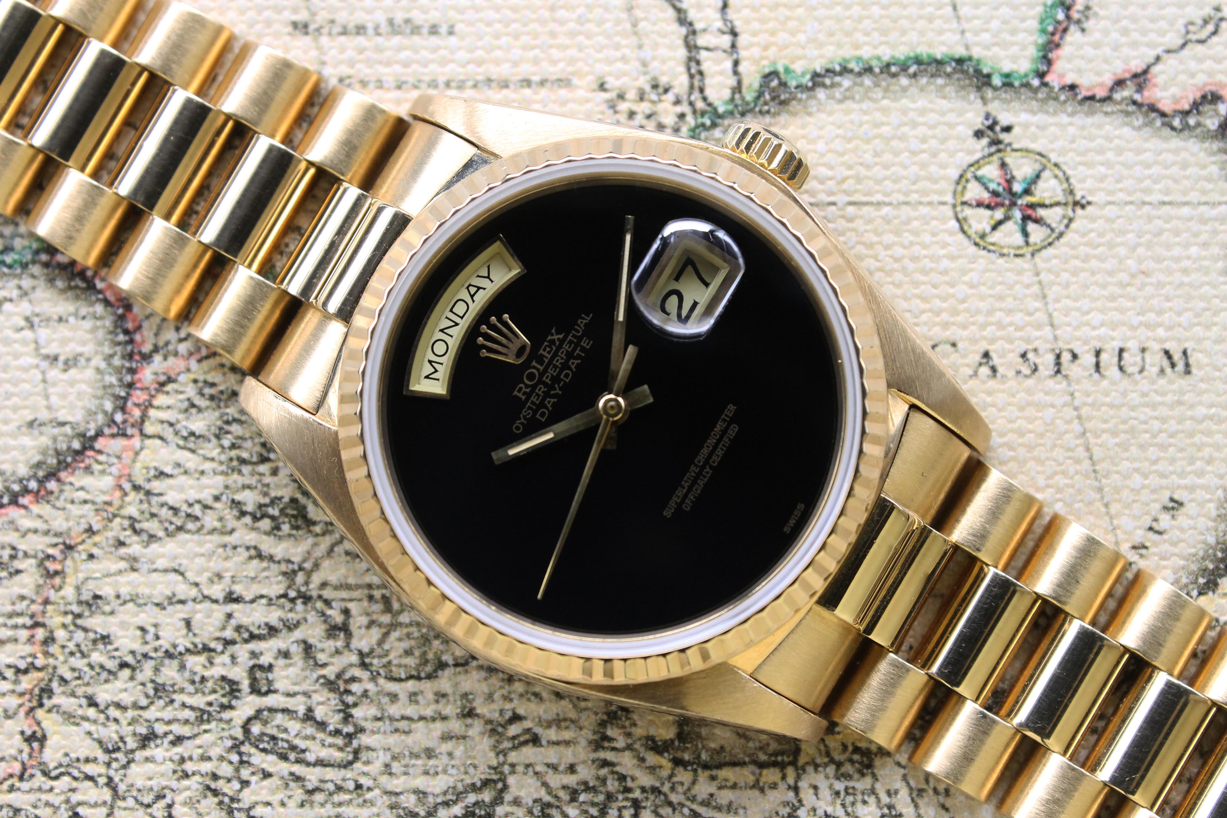 1979 Rolex Day Date Onyx Ref. 18038 (Full Set)