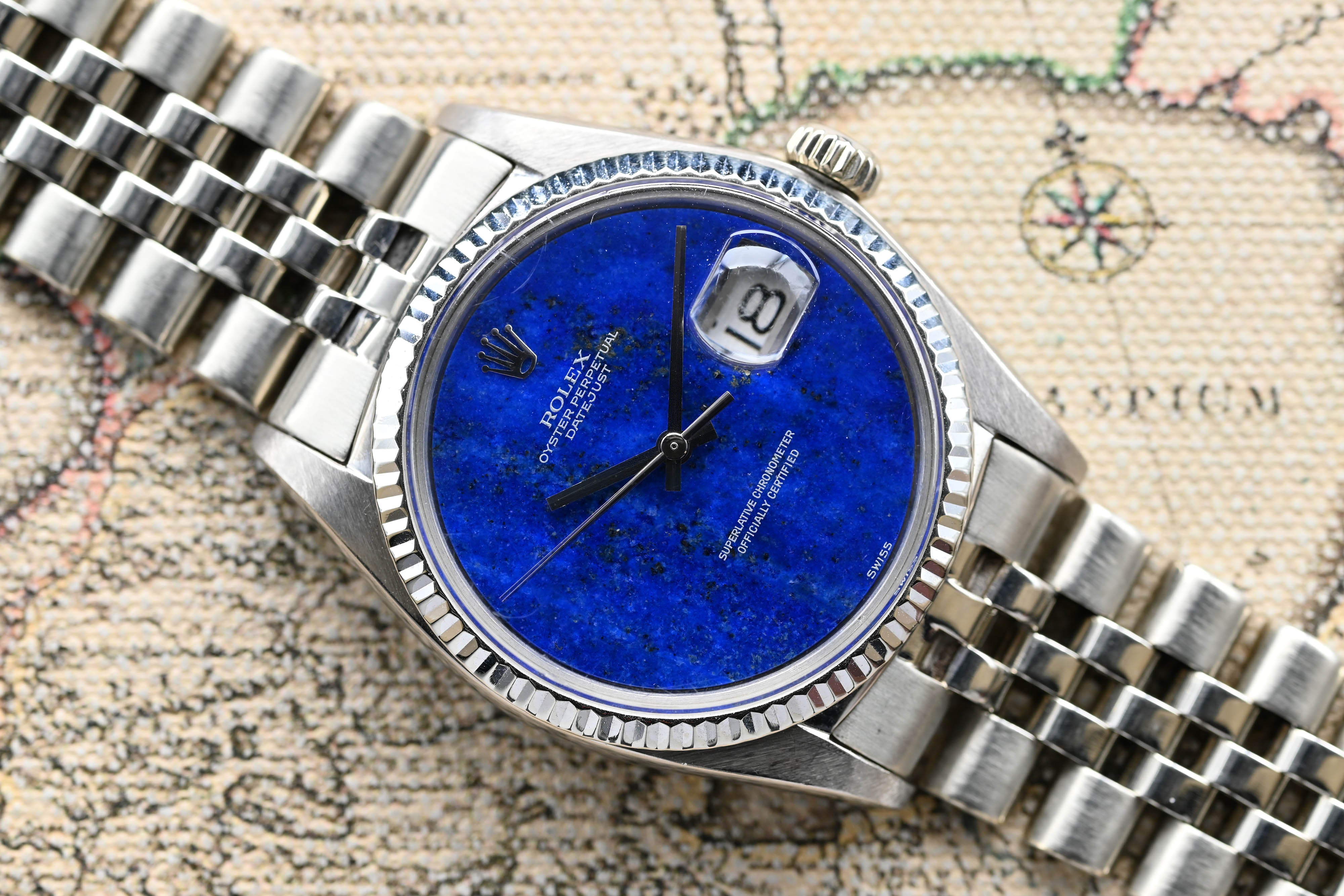 1975 Rolex Datejust White Gold Lapis Dial Ref. 1601