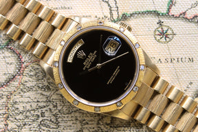 1985 Rolex Day Date Bark Finish Onyx Dial Ref. 18108