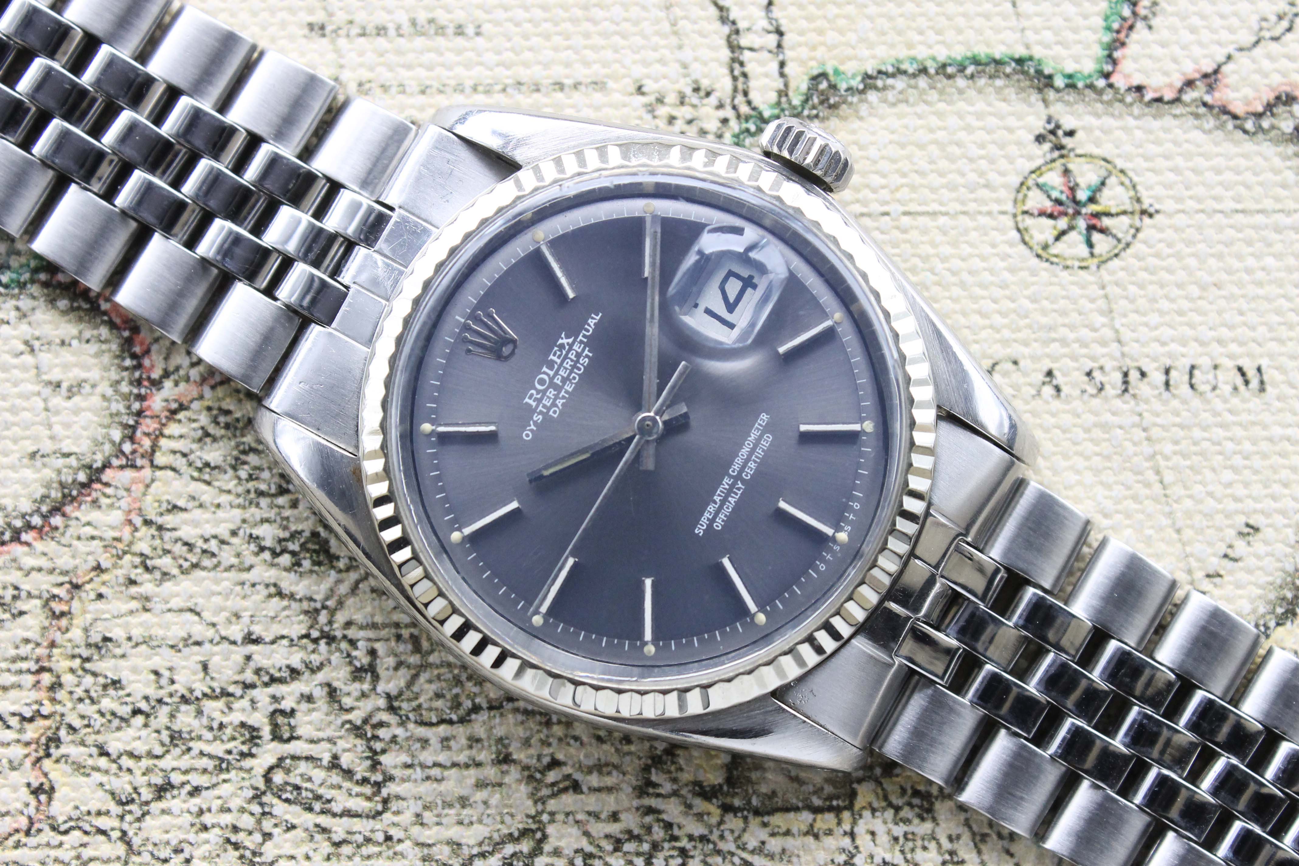 1973 Rolex Datejust Grey Dial St/WG Ref. 1601 (with Certificate)