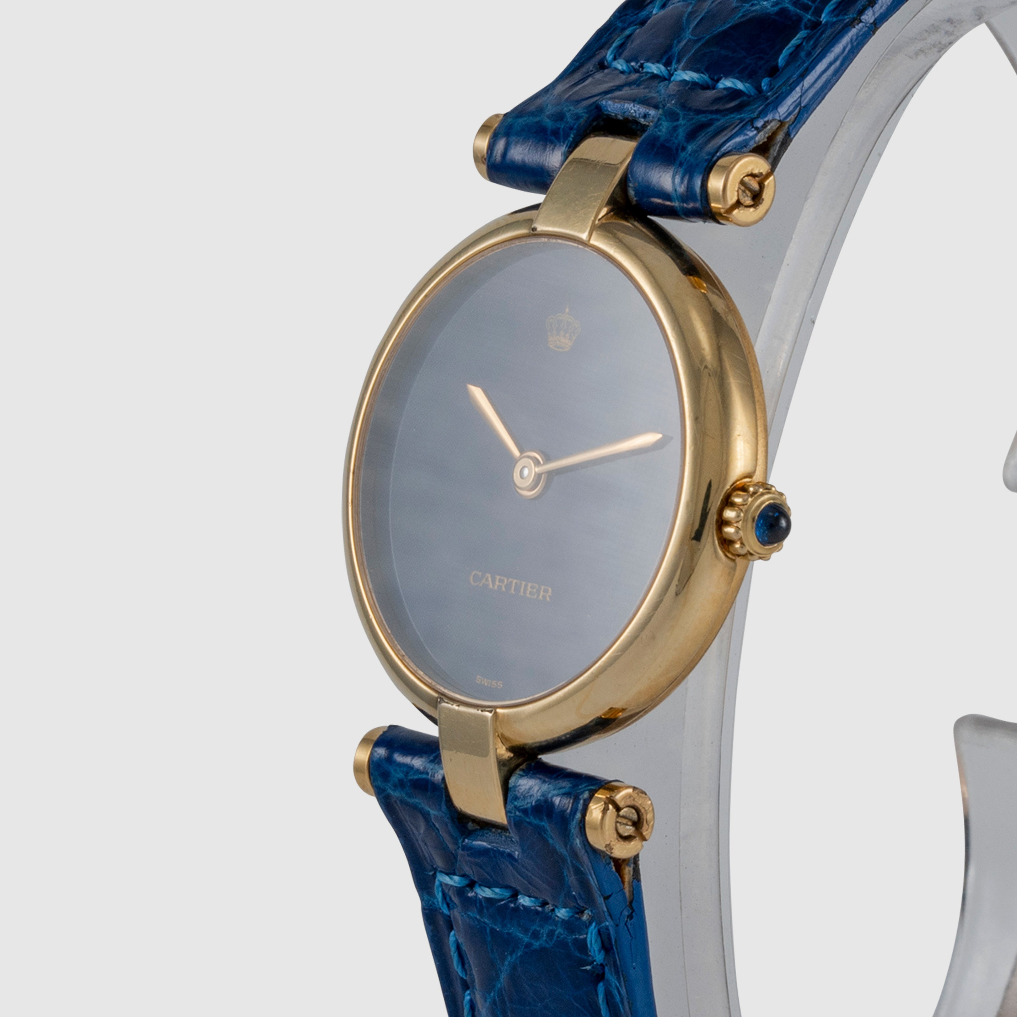 Cartier Vermeil Blue Dial Crown of Jordan Ref. 18 062367